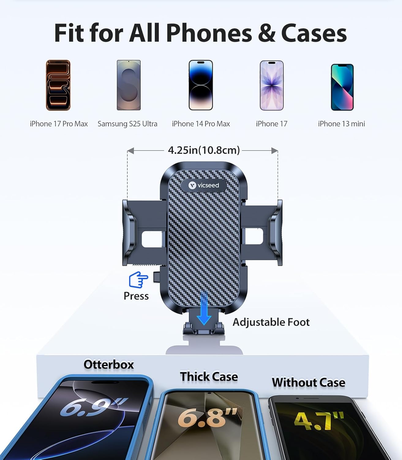 Thumbnail 4 de VICSEED True Military-Grade Shockproof Car Phone Holder 95 lbs