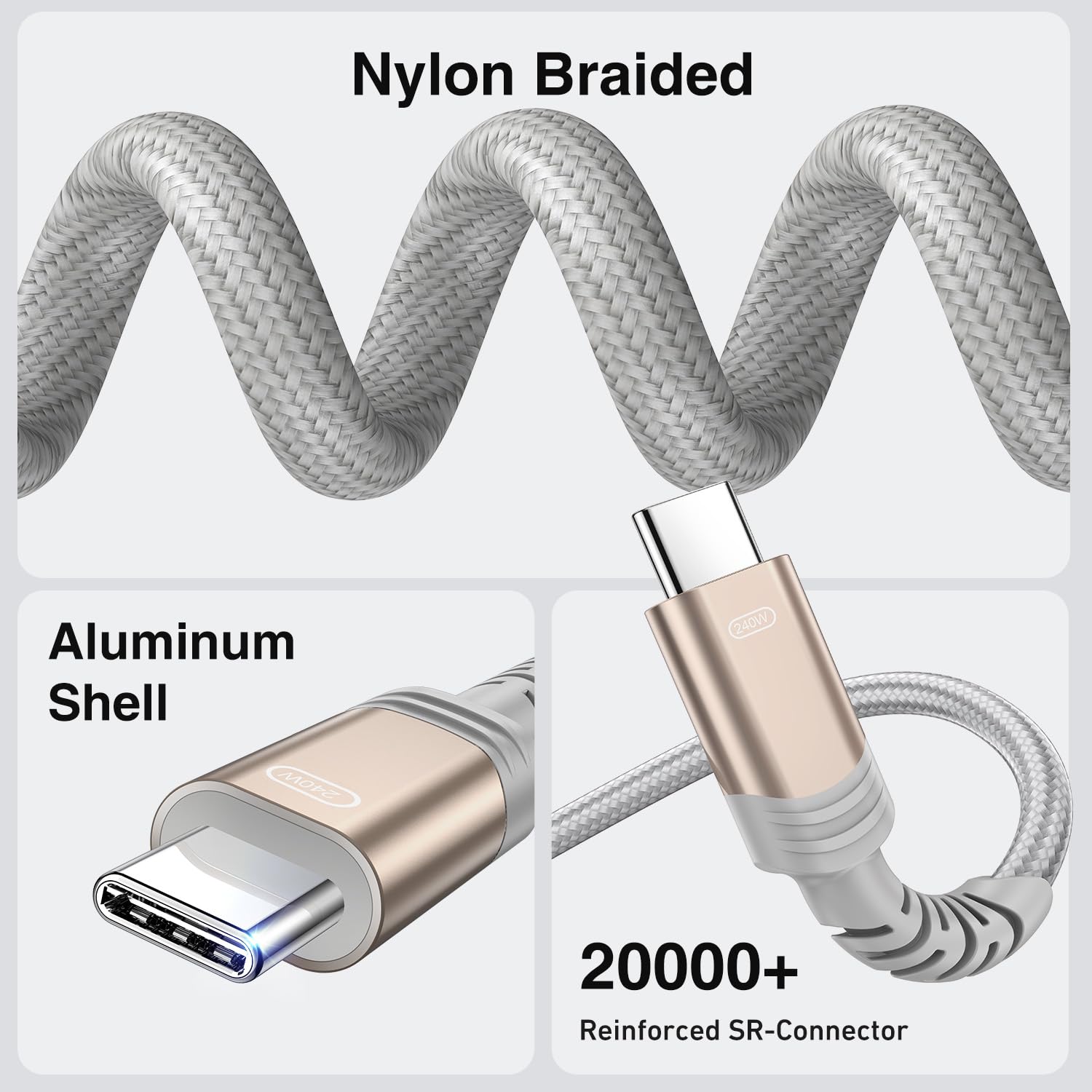 Thumbnail 6 de Ubluker Cavo USB-C a USB-C corto 0,5 m fino a 240W con eMarker e sincronizzazione dati