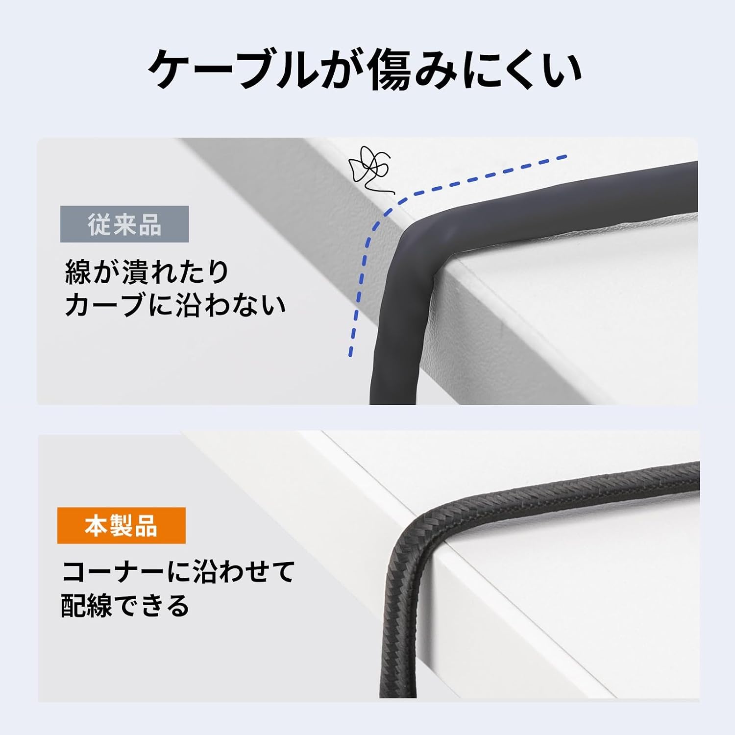 Thumbnail 4 de サンワサプライ KB-AZFL6AME-03BK CAT6AフラットメッシュLANケーブル 3m・ブラック