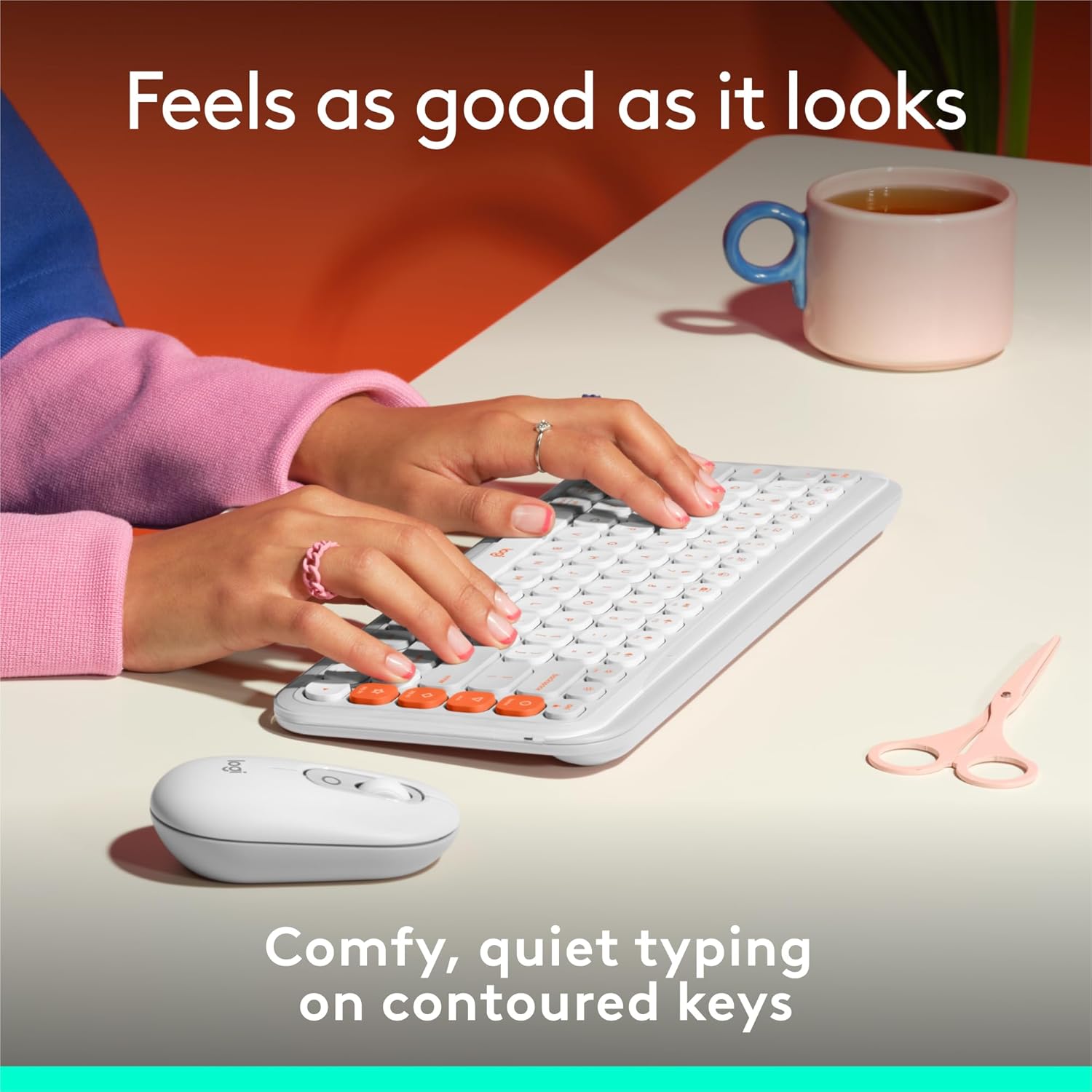 Thumbnail 2 de Logitech POP Icon Keys Wireless Bluetooth Keyboard (QWERTY UK English) – White