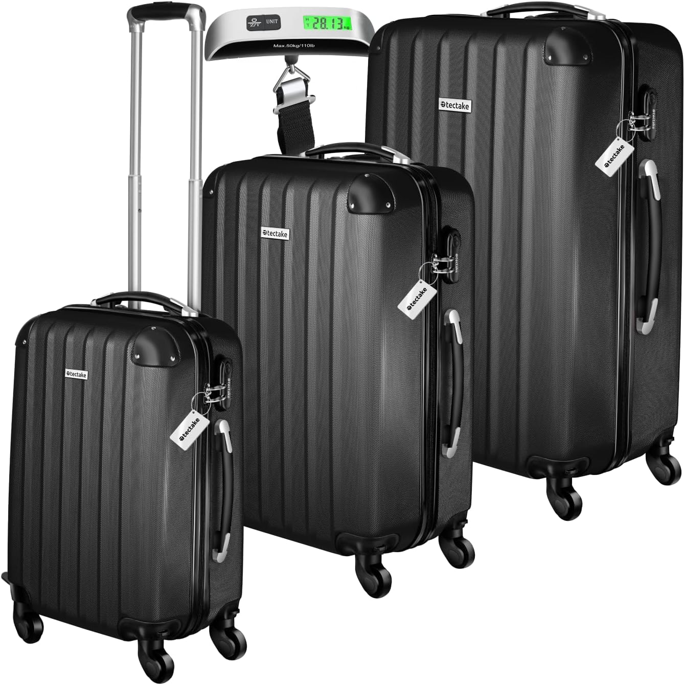 Detalle de tectake® Juego de Maletas 3 piezas 188 l