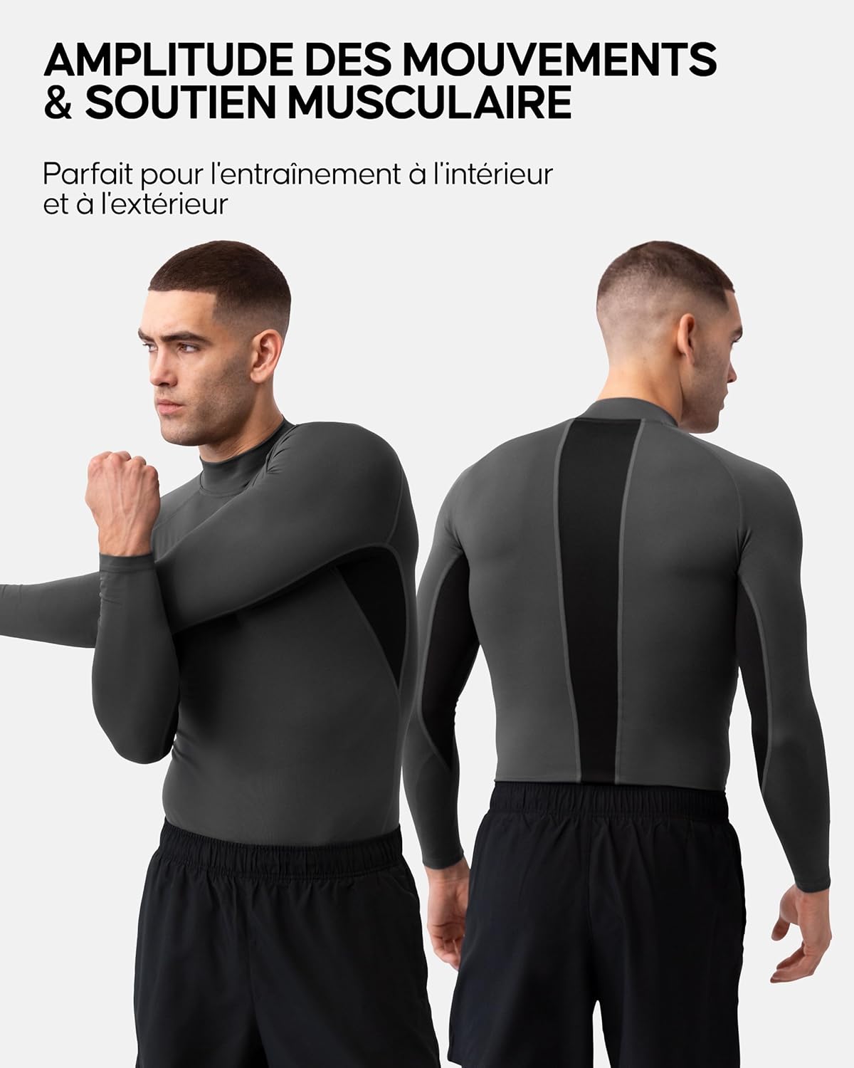 Thumbnail 3 de DANISH ENDURANCE T-Shirt de compression à manches longues (lot de 2) pour la course et l’entraînement