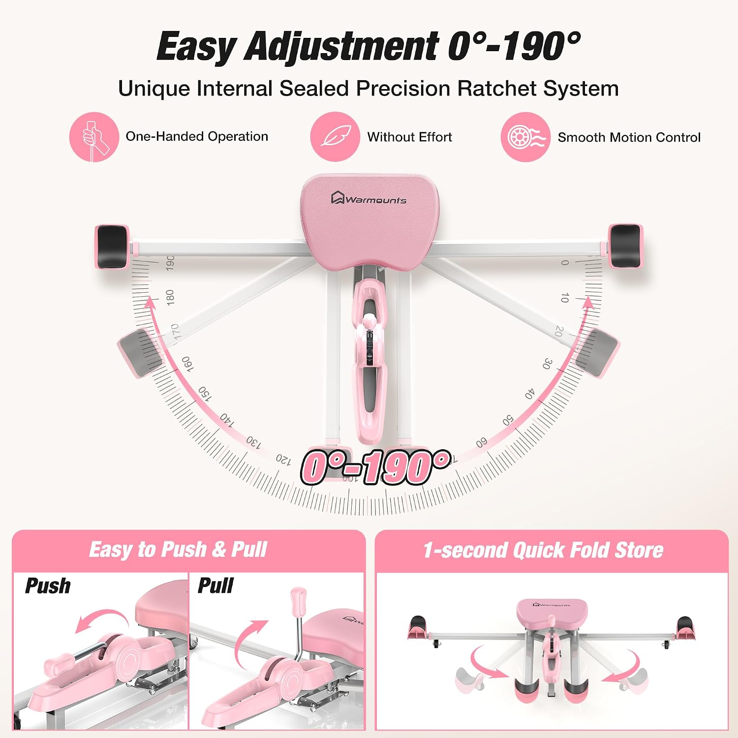 Detalle de WARMOUNTS Split Machine (Split Stretcher) – Adjustable leg stretcher up to 0–190° with 150kg steel frame