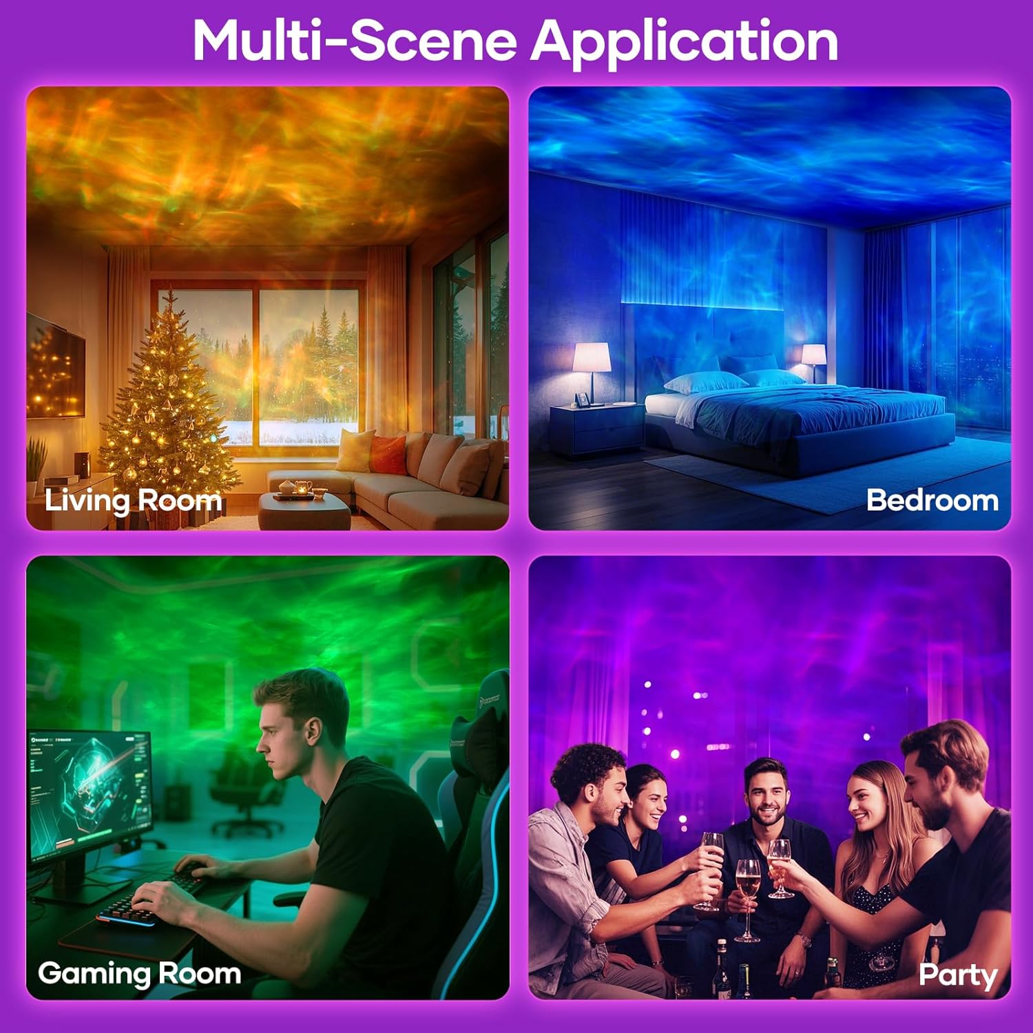 Thumbnail 6 de Fokky Galaxy Projector Night Light with Remote Control – 16 Ocean Wave Colours
