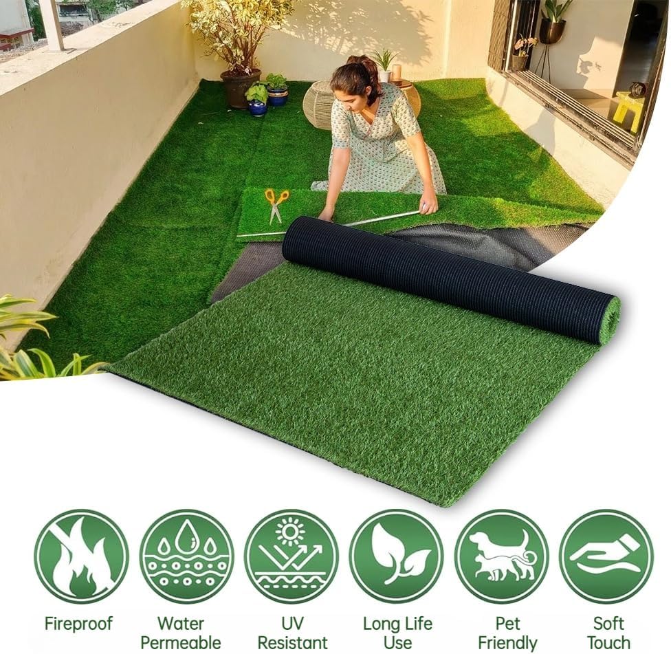 Detalle de Petgrow 20MM Eco Artificial Grass for Pets (1m × 2m) with Self-Draining System