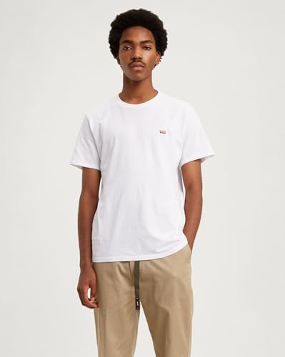 Detalle de Levi's Men's Original Housemark Tee - Core Chesthit Logo, White, Size L