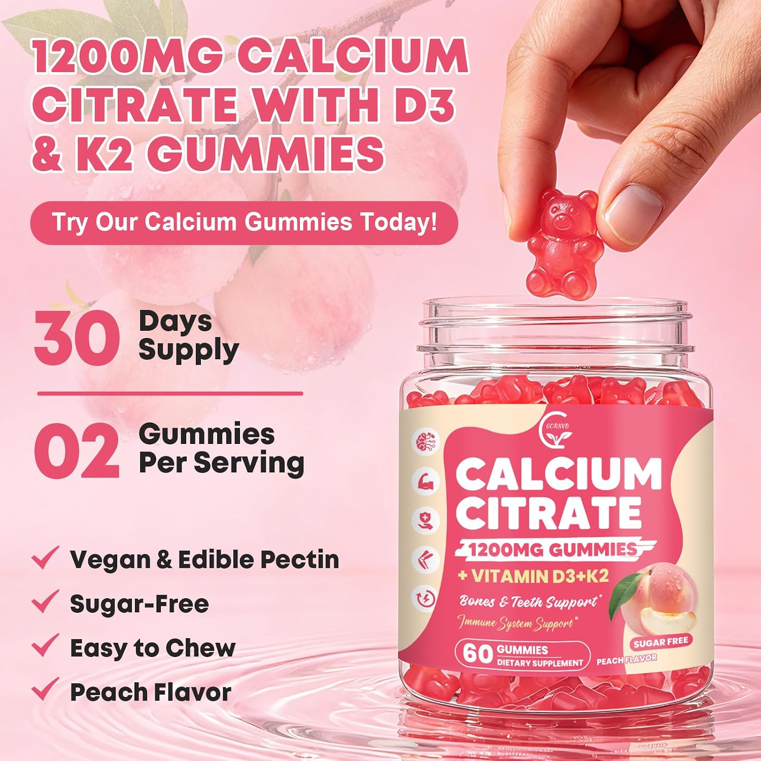 Detalle de Calcium Citrate Gummies 1200 mg