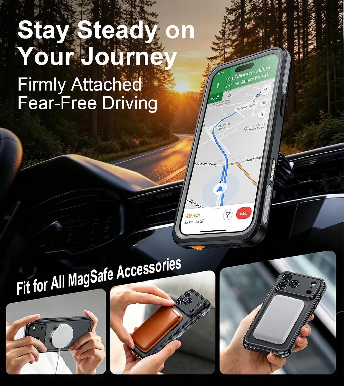 Detalle 2 de Temdan iPhone 18 Pro Max Waterproof Case, IP68, MagSafe Compatible