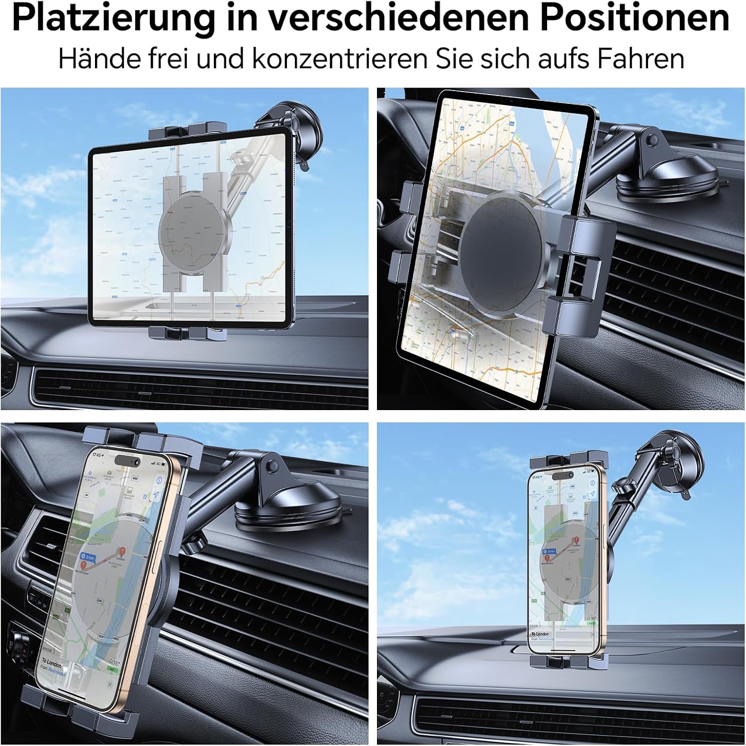 Thumbnail 2 de Coolpow Tablet Halterung Auto – 360°-Drehung, verbesserter Saugnapf, für 4,7–12,9 Zoll Tablets