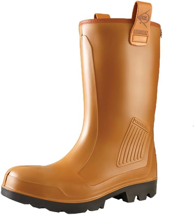 Detalle de Dunlop Dee Gummistiefel – Halbhohe, wasserdichte grüne Stiefel Größe 42