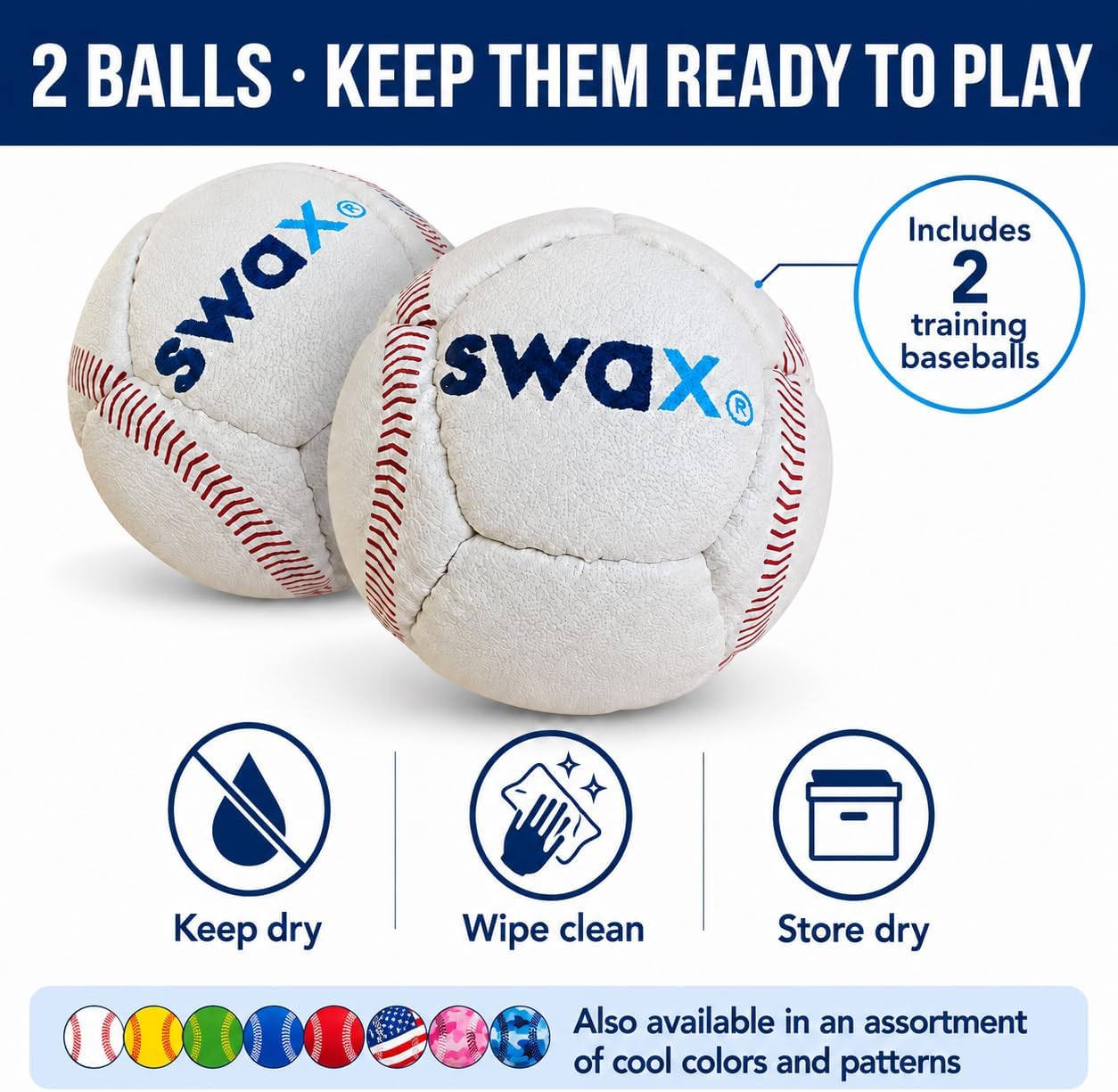 Thumbnail 5 de Game Master s63000 Swax Training Baseball 2-Pack, Faux Leather
