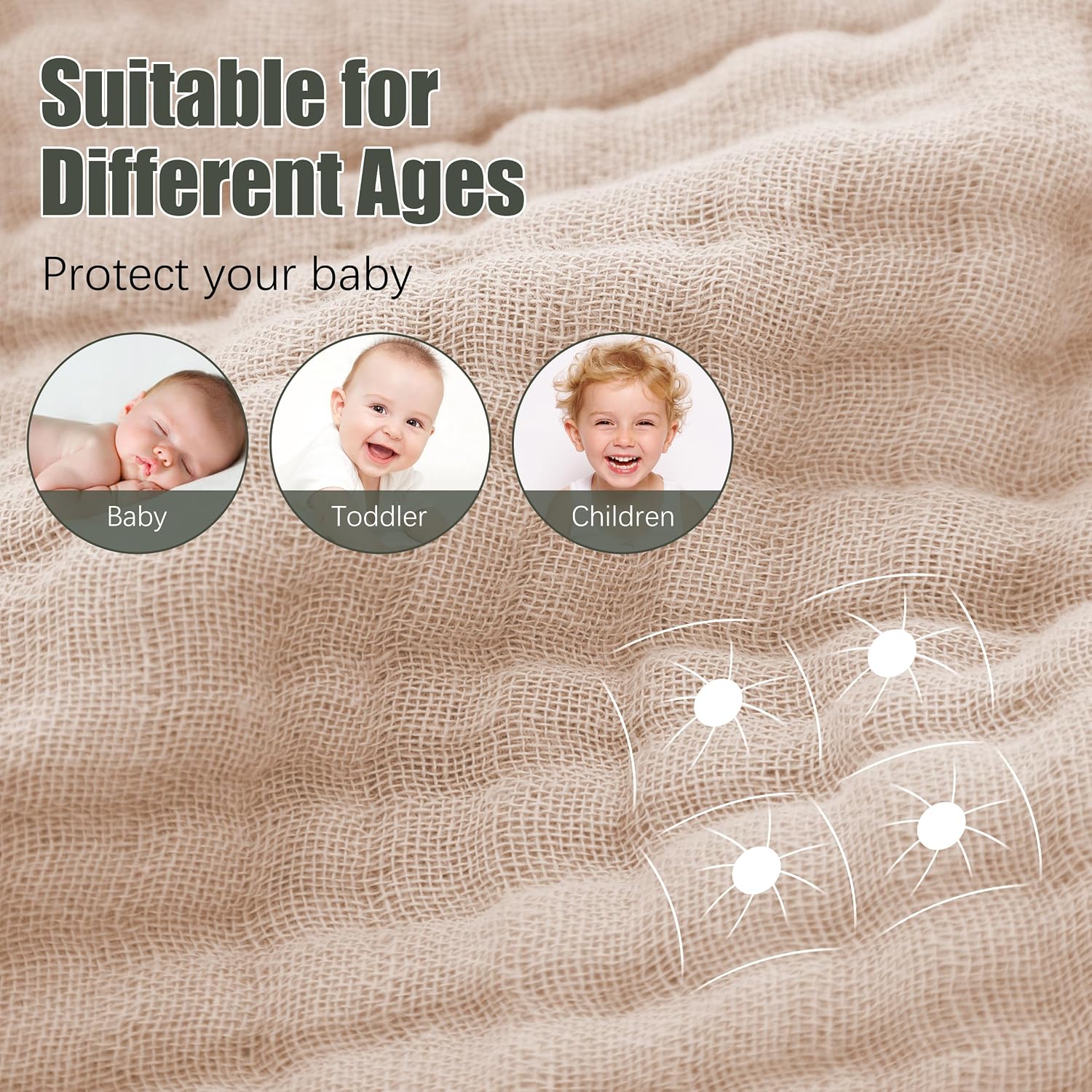 Detalle de Spotted Play Hooded Baby Towels, 32 x 32 Inches