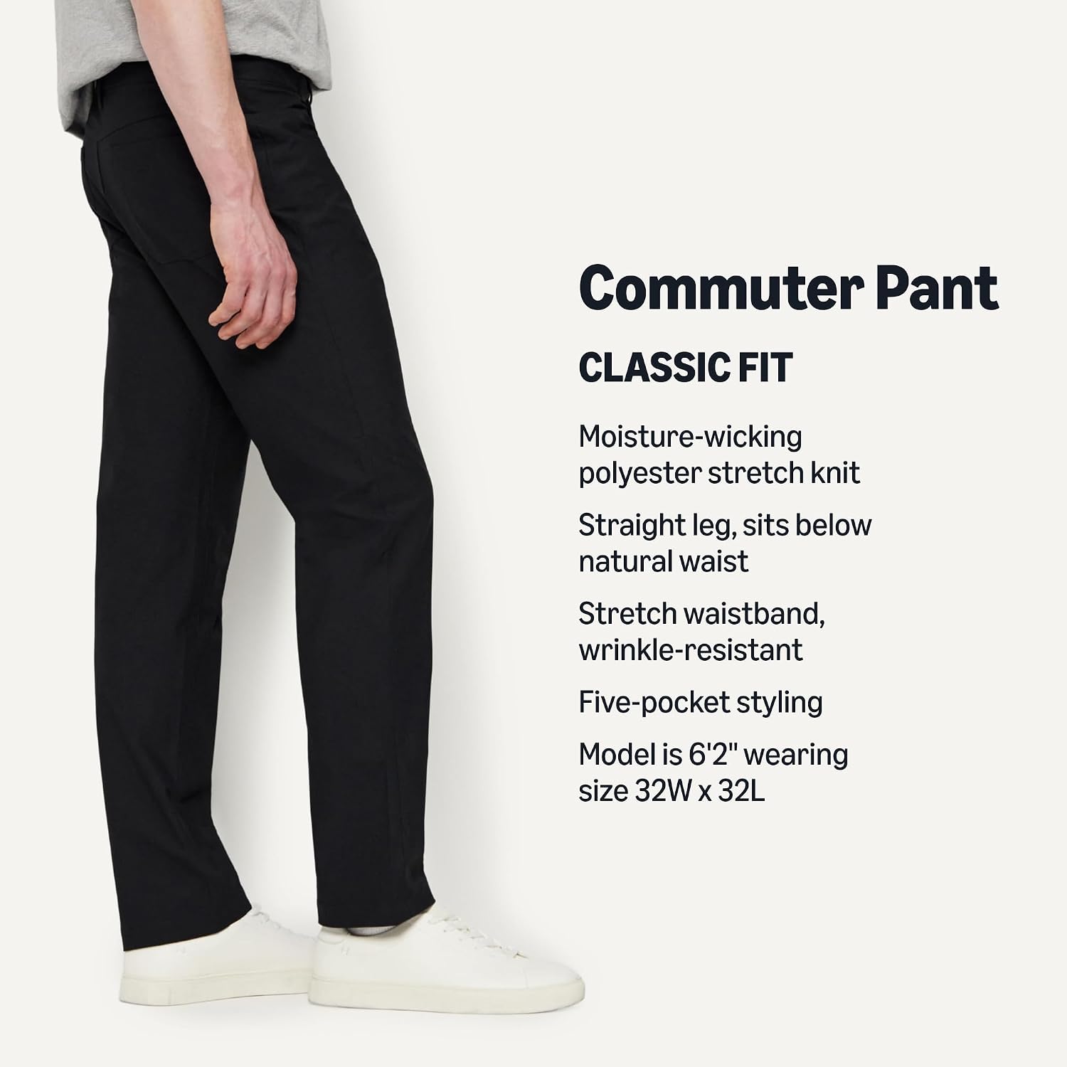 Detalle de Amazon Essentials Men's Classic Fit 5 Pocket Commuter Pants