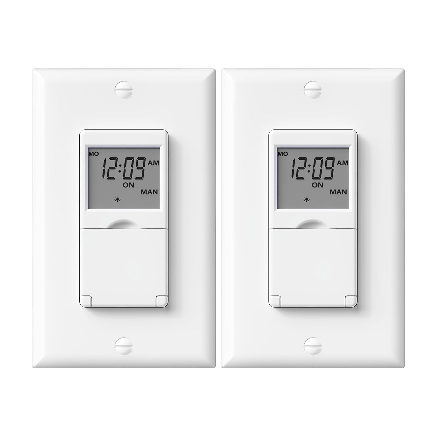 Detalle de BN-LINK SU101C-2P 7-Day In-Wall Timer Switch, 18 Programs, 2-Pack
