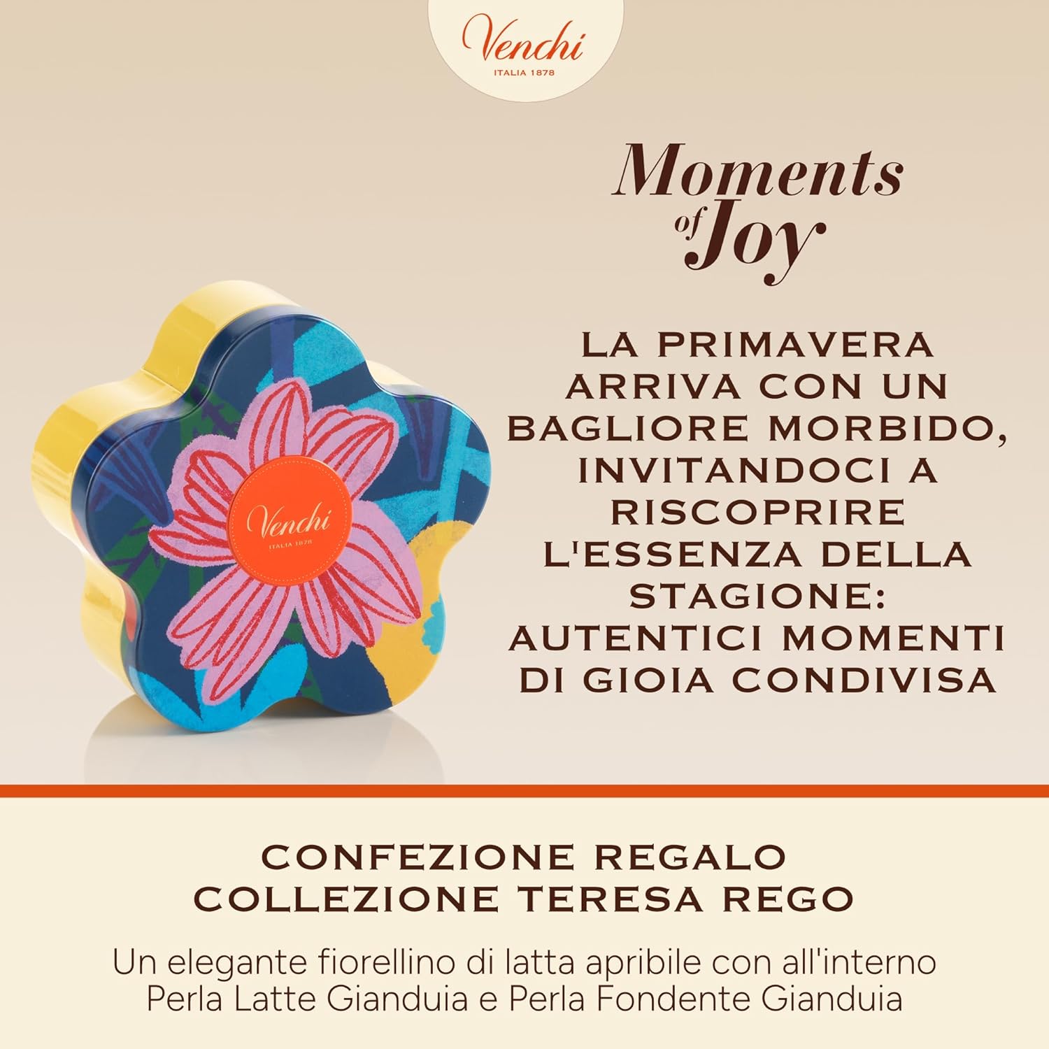 Detalle de Venchi Lattina a Forma di Fiorellino 60 g – 5 Perle Assortite, Senza Glutine, Collezione Primavera