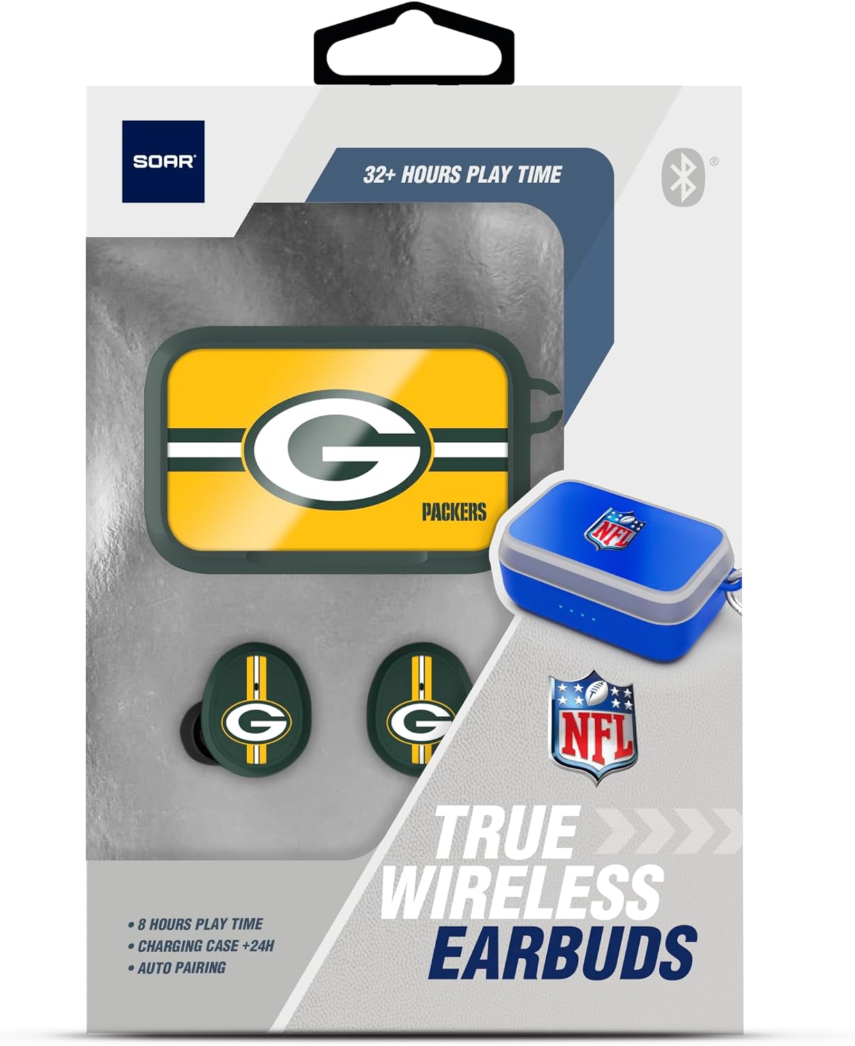Detalle de SOAR NFL Wireless Sport Earbuds with Comfortable Silicone Fit & Charging Case