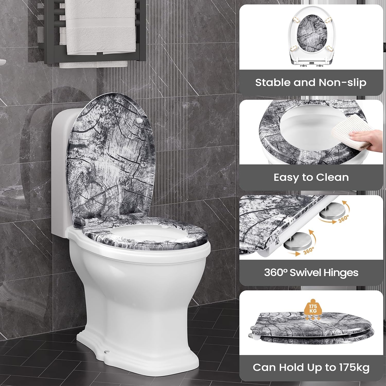 Thumbnail 6 de WOLTU Toilet Seat with Soft-Close, Quick Release and O-Shape for Standard Toilets