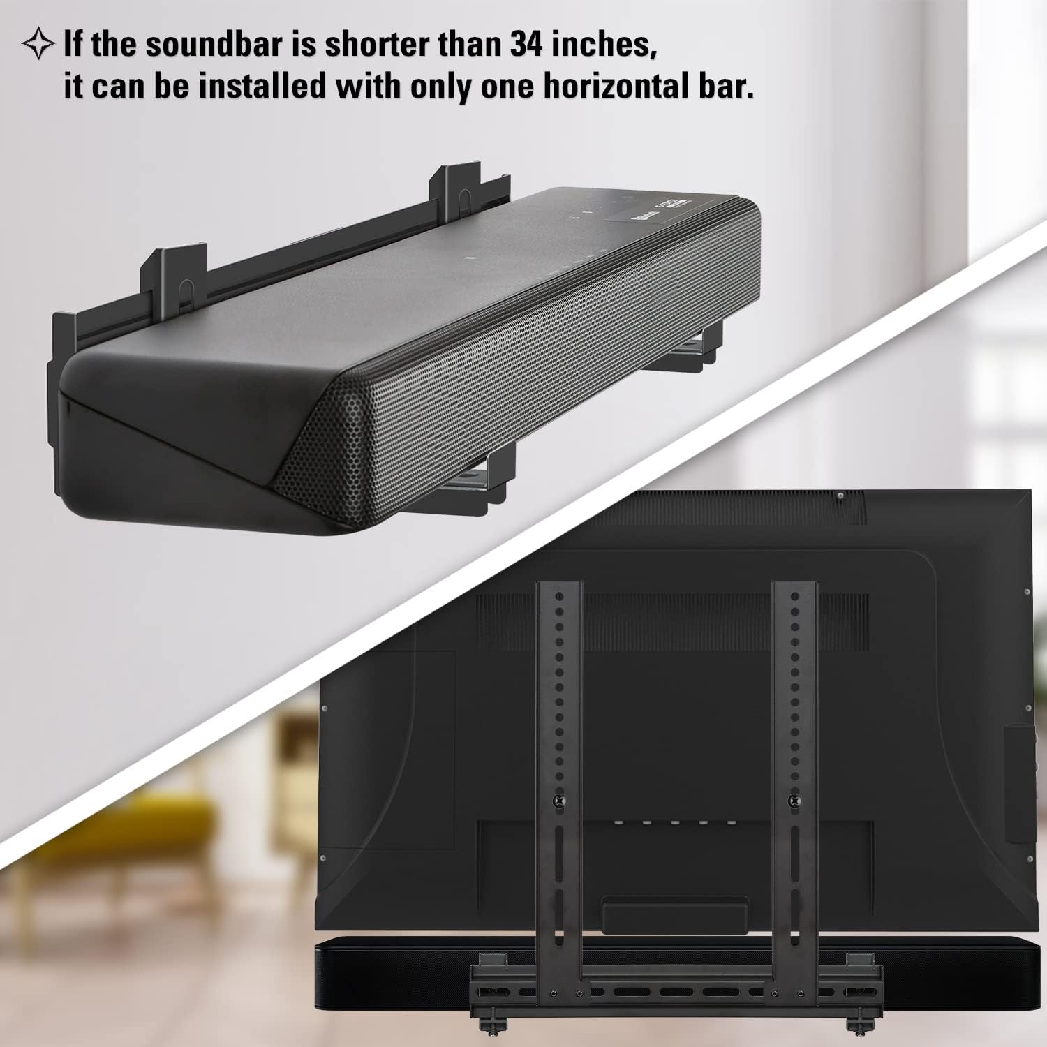 Detalle 2 de Mounting Dream MD5425 Soundbar Mount TV Bracket (Up to 20 LBS, Adjustable Base 3.4"–6.1")