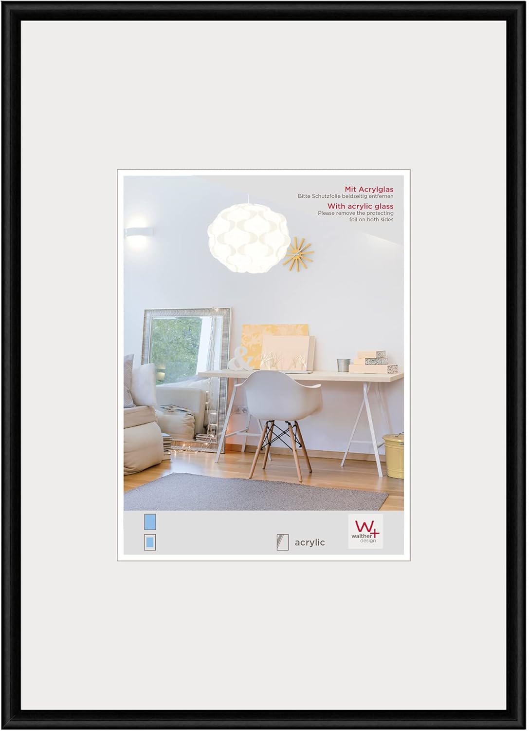 Thumbnail 3 de Walther Design Cadre photo noir 40 x 60 cm en plastique New Lifestyle (double pack) avec verre acrylique