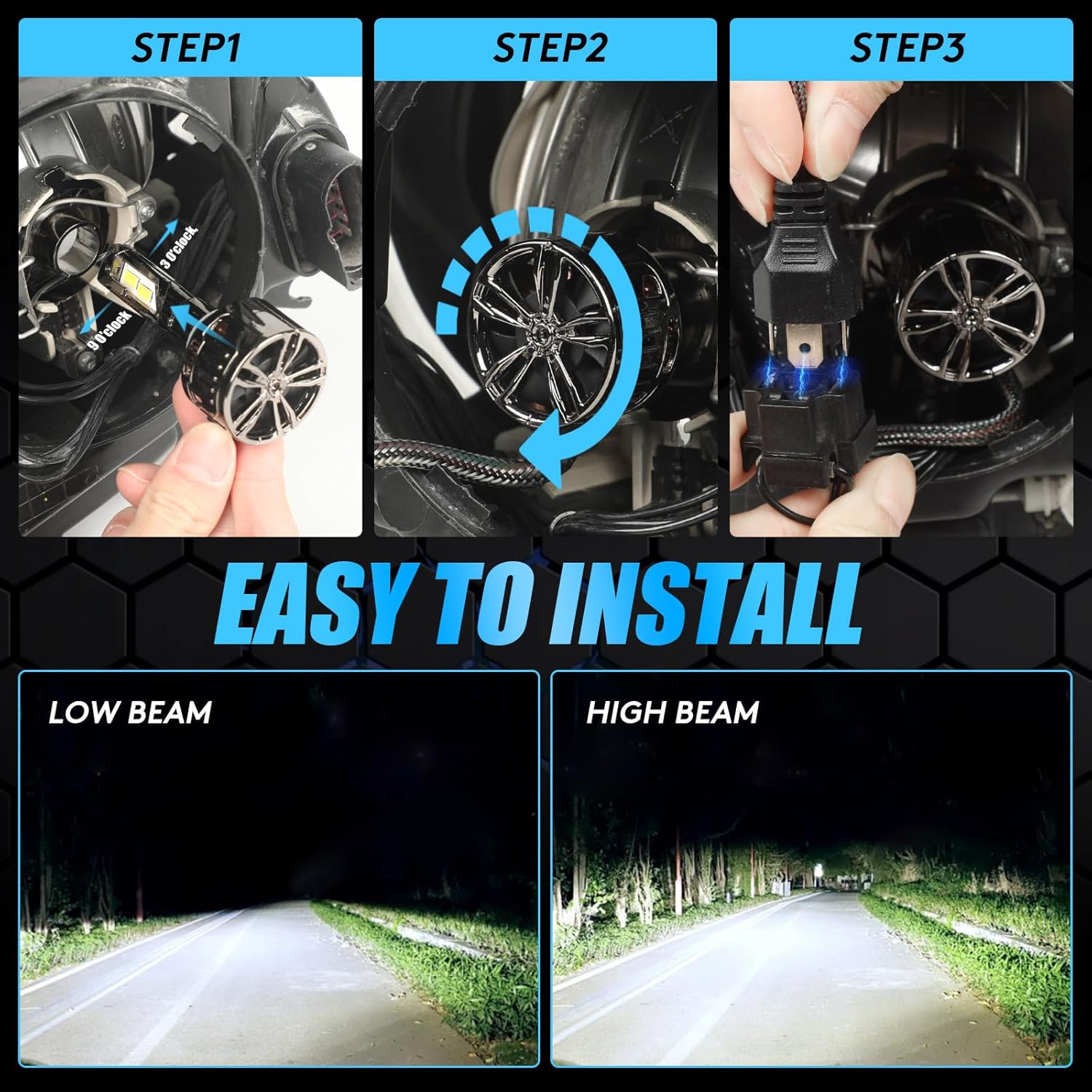 Thumbnail 5 de KOYOSO H4 LED Ampoules Anti Erreur: CANBUS Prêt – 200W, 36000LM, Pack Conversion de Phares H4 pour Voiture 12V