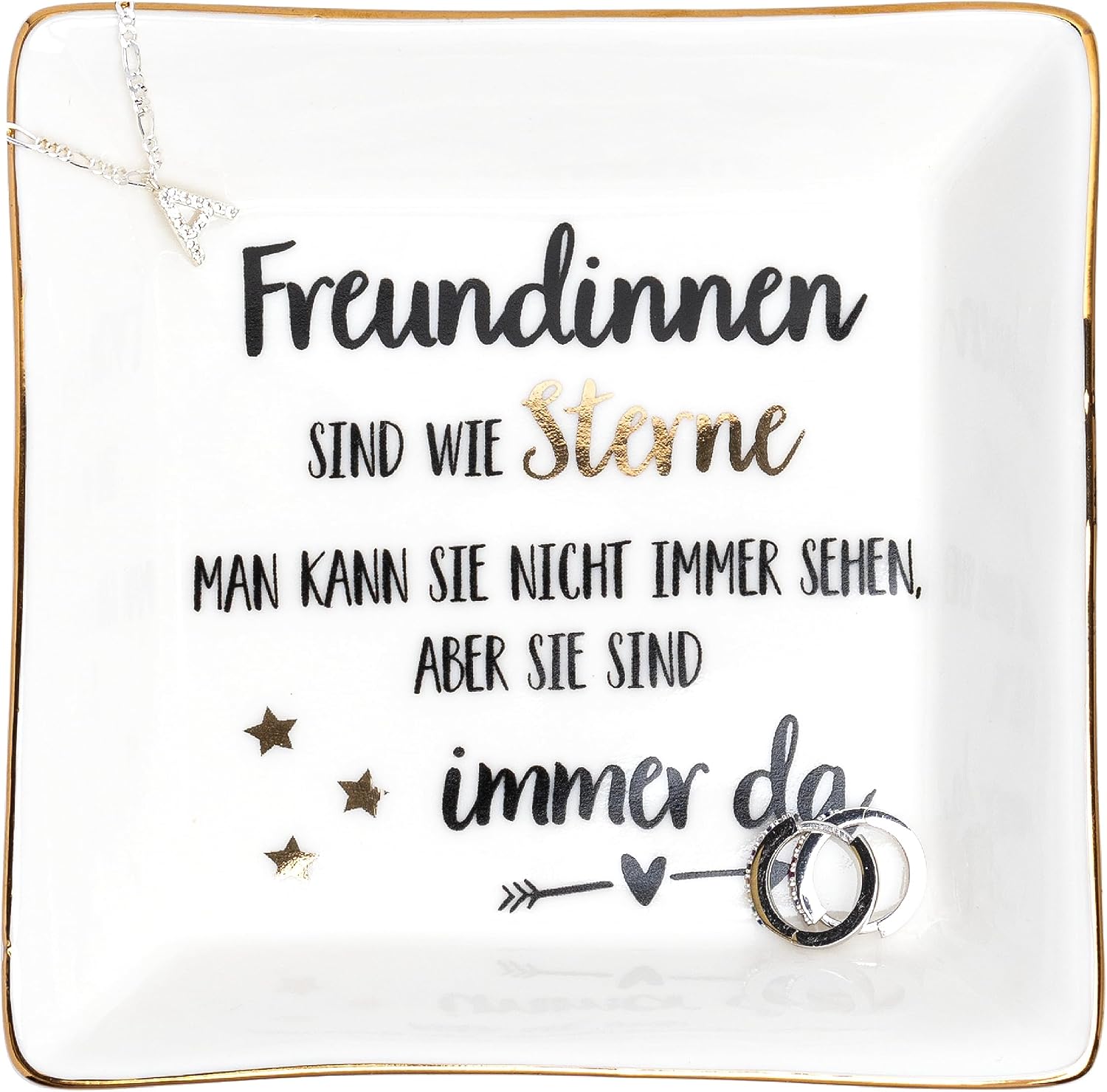 Detalle de Darlena Freundinnen sind wie Sterne Dekoschale – Schmuckschale und Geschenkidee für die beste Freundin