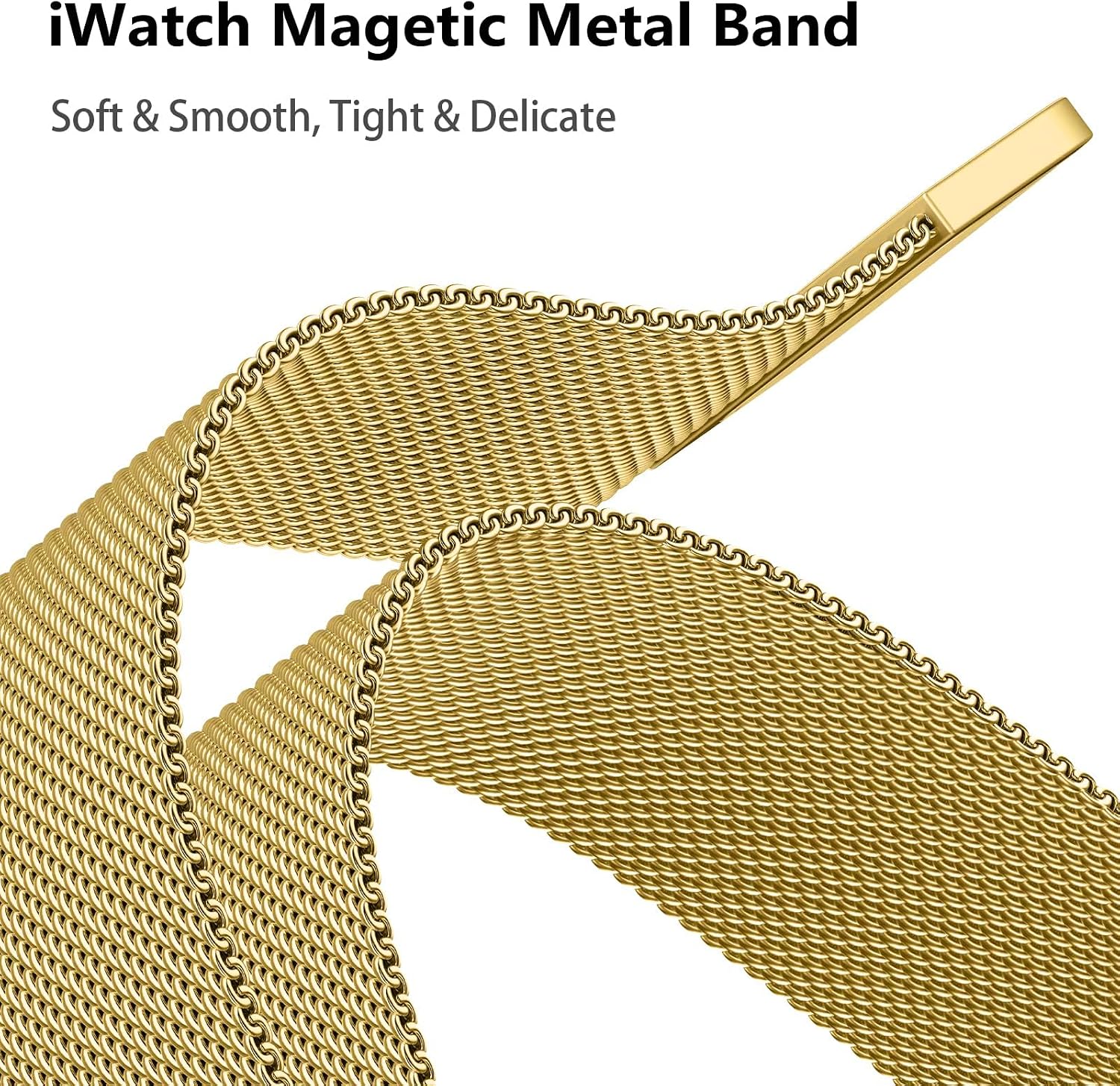 Detalle de Magnetic Band and Case for Apple Watch (40/41mm to 49mm) with Milanese Loop and Screen Protector