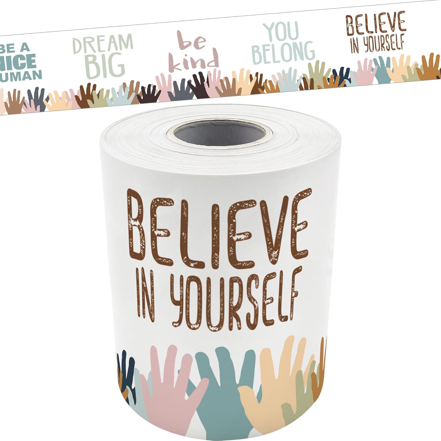 Detalle de Teacher Created Resources Everyone Is Welcome Helping Hands Border Trim, 3 in x 50 ft