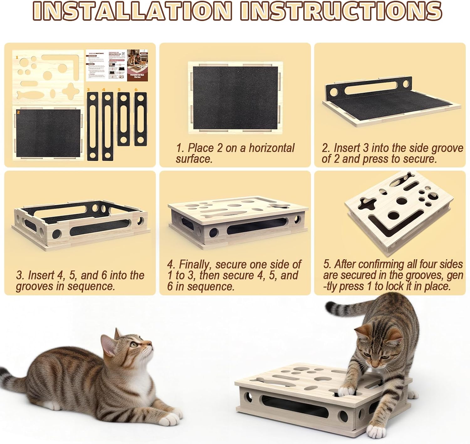 Detalle 1 de Cat Scratch Puzzle Box, Solid Wood