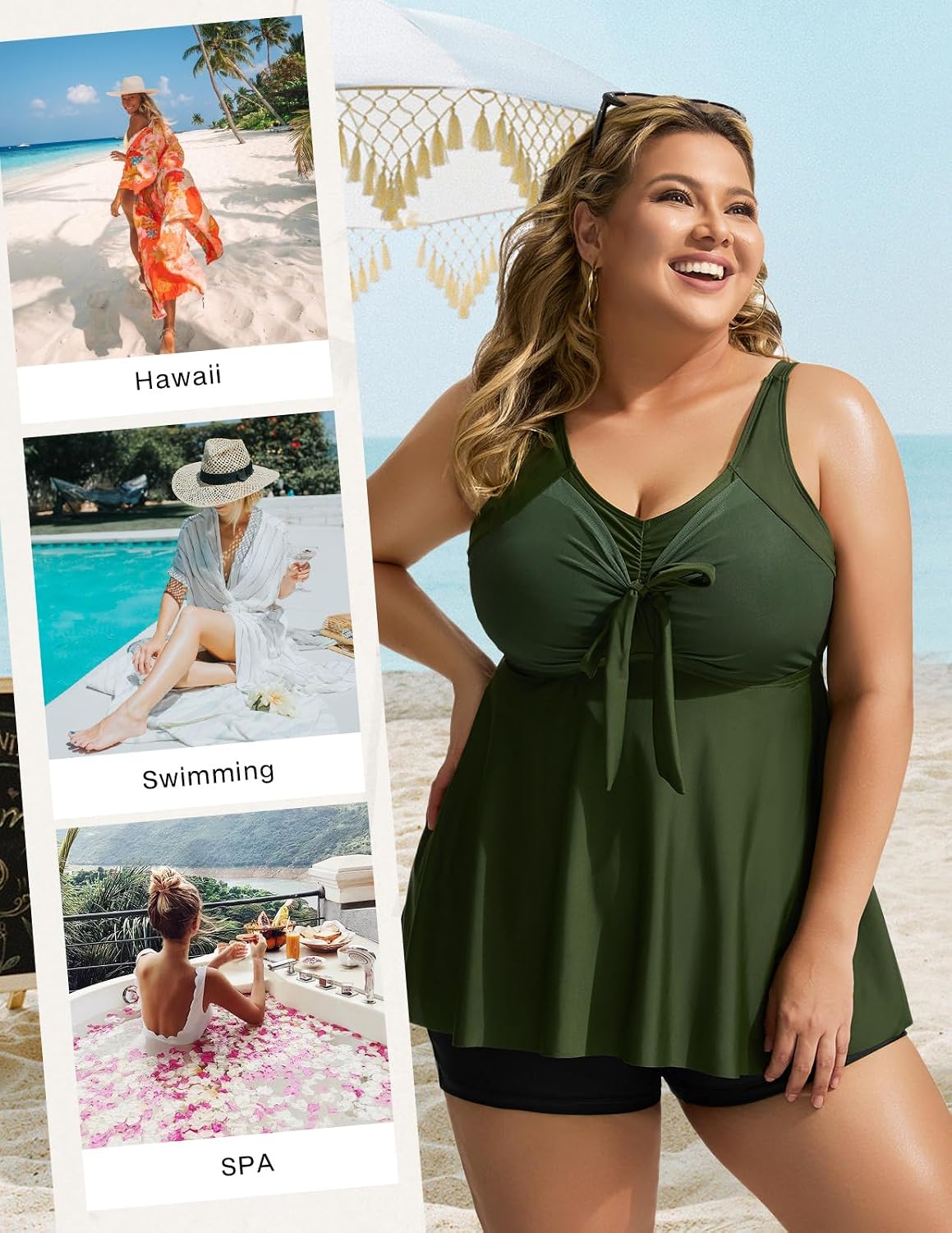 Detalle 2 de Tankini-Set für Damen mit Push Up
