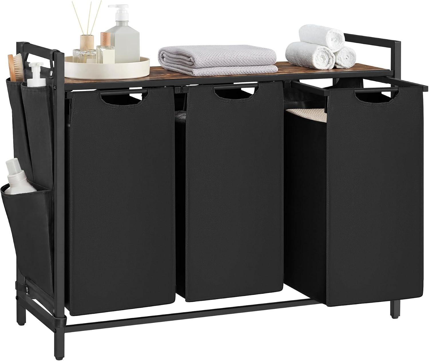 Detalle de VASAGLE Laundry Hamper, 3 Pull-Out Bags