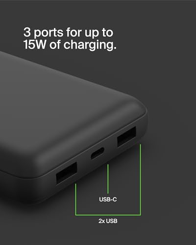 Detalle 2 de Belkin BoostCharge 20000mAh 15W Power Bank with 1 USB-C Port & 2 USB-A Ports