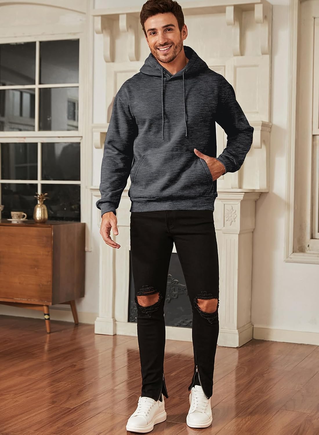 Thumbnail 2 de JMIERR Hoodie Herren Sweatshirt mit Taschen
