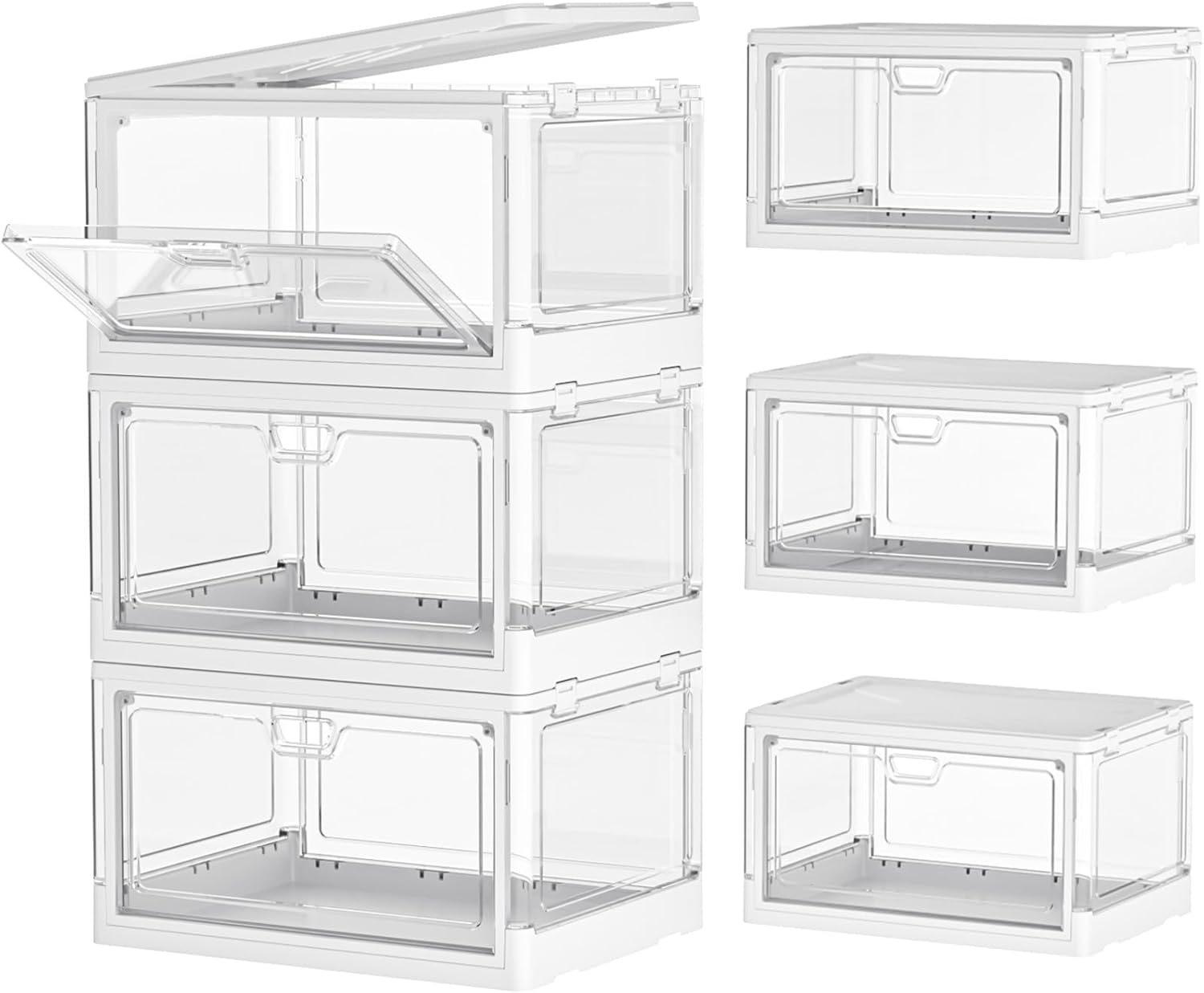 Thumbnail 6 de Kmiectse Clear Storage Bins with Lids (4-Tier, 23 QT) with Wheels and Magnetic Door