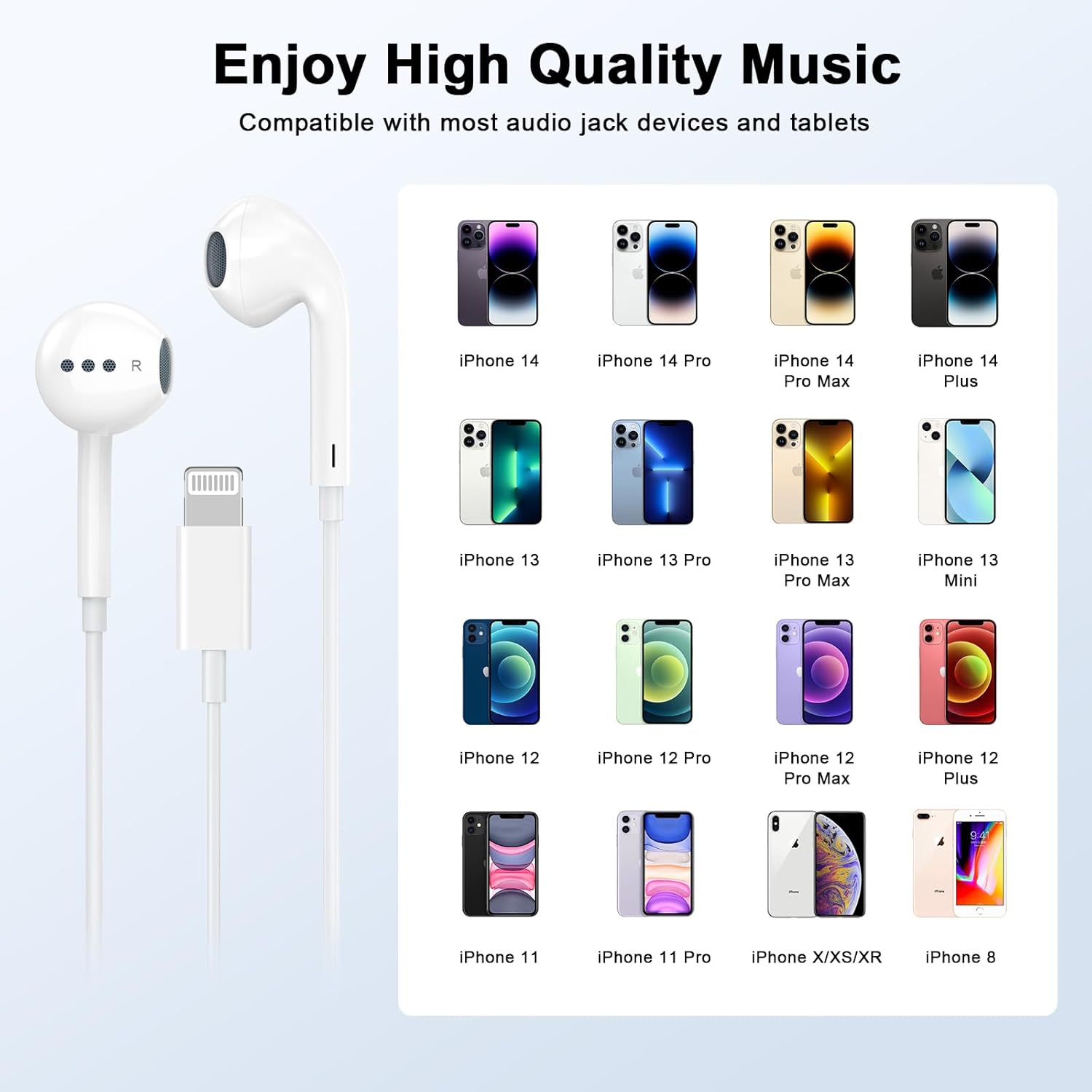 Detalle 2 de FUHAYA Lightning In-Ear Kopfhörer (2er-Pack) — kabelgebundene, Plug & Play Lösung für iPhone