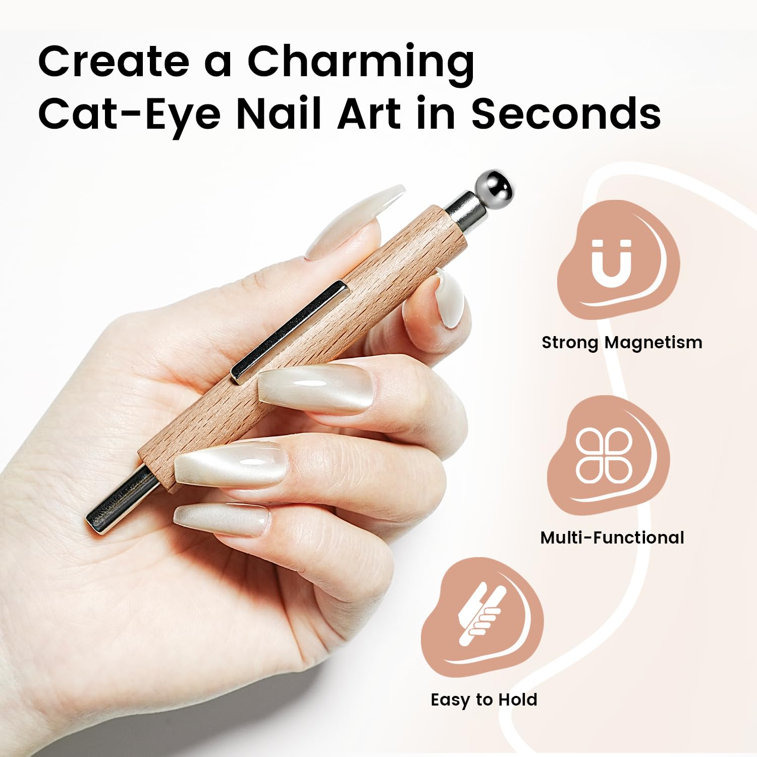 Detalle 2 de JODSONE 3-in-1 Cat-Eye Nail Magnet with Cylindrical and Square Magnets