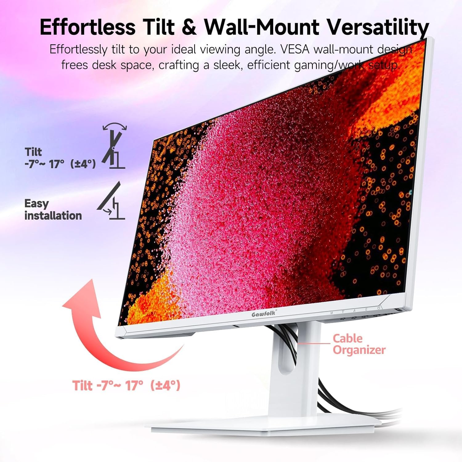 Thumbnail 4 de Gawfolk 27 Zoll 4K Gaming-Monitor (IPS, 160 Hz) mit HDMI 2.1 & DP 1.4 – weiß