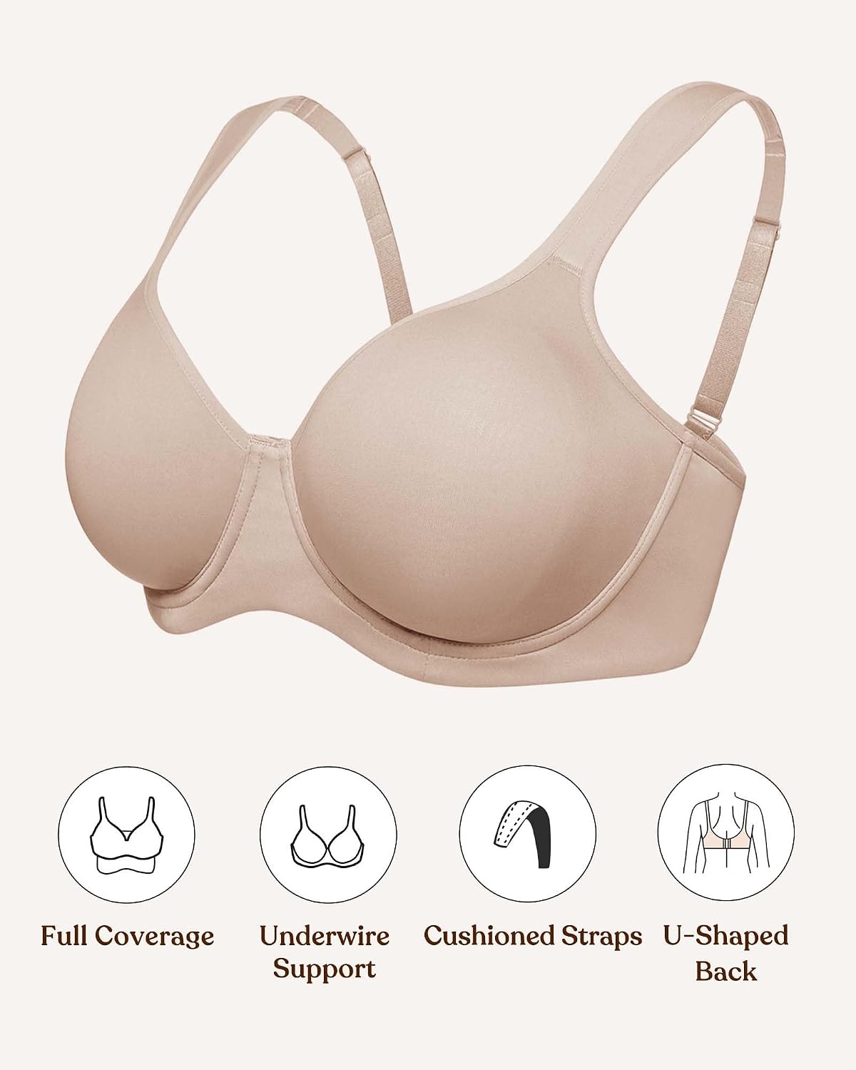 Thumbnail 6 de HSIA Minimizer Full-Coverage Underwire T-Shirt Bra for Plus Size
