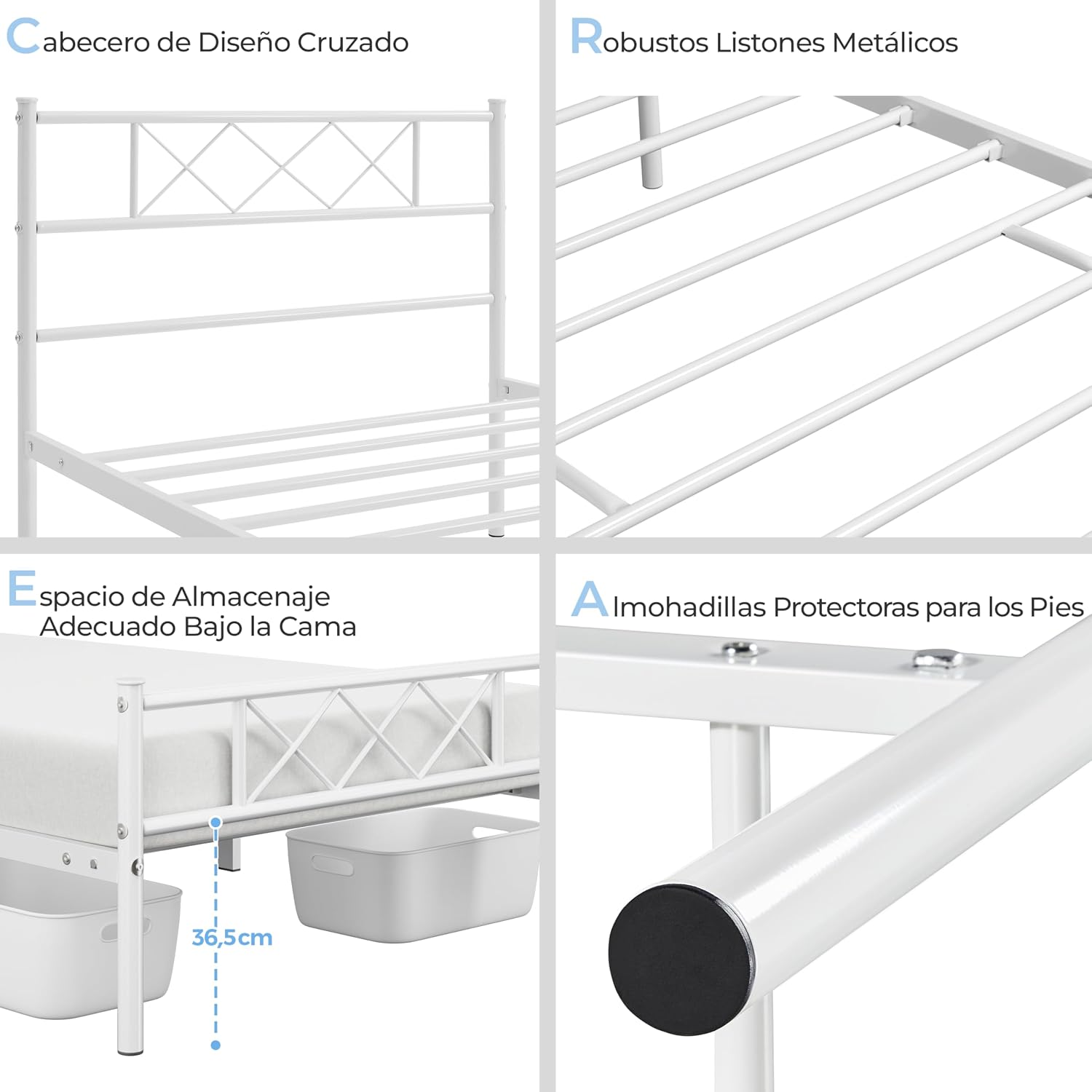 Detalle 2 de Yaheetech Cama 90x190 con Almacenamiento