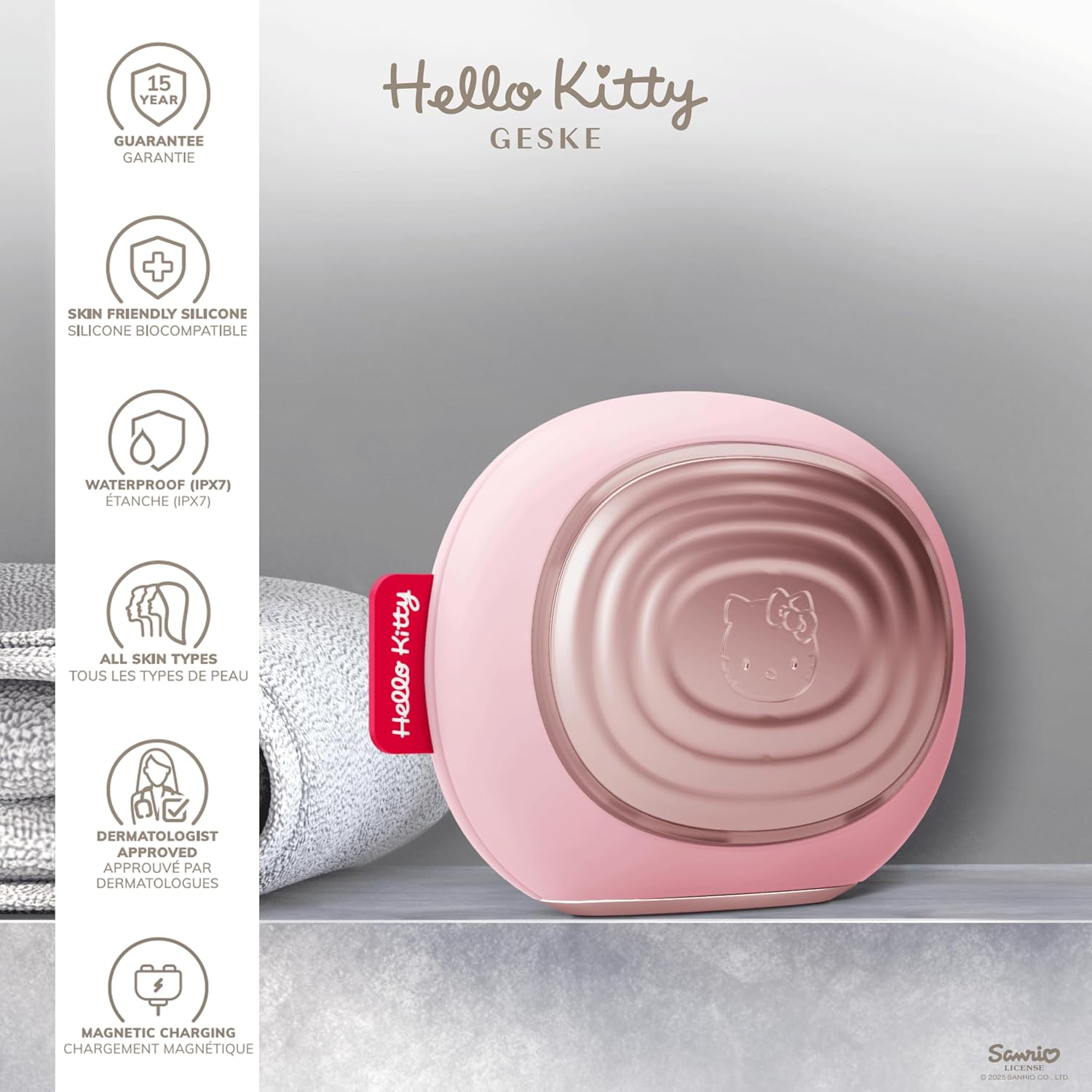 Detalle 2 de GESKE x Hello Kitty SmartAppGuided™ 8 w 1 – soniczna maska LED, ciepło i chłodzenie