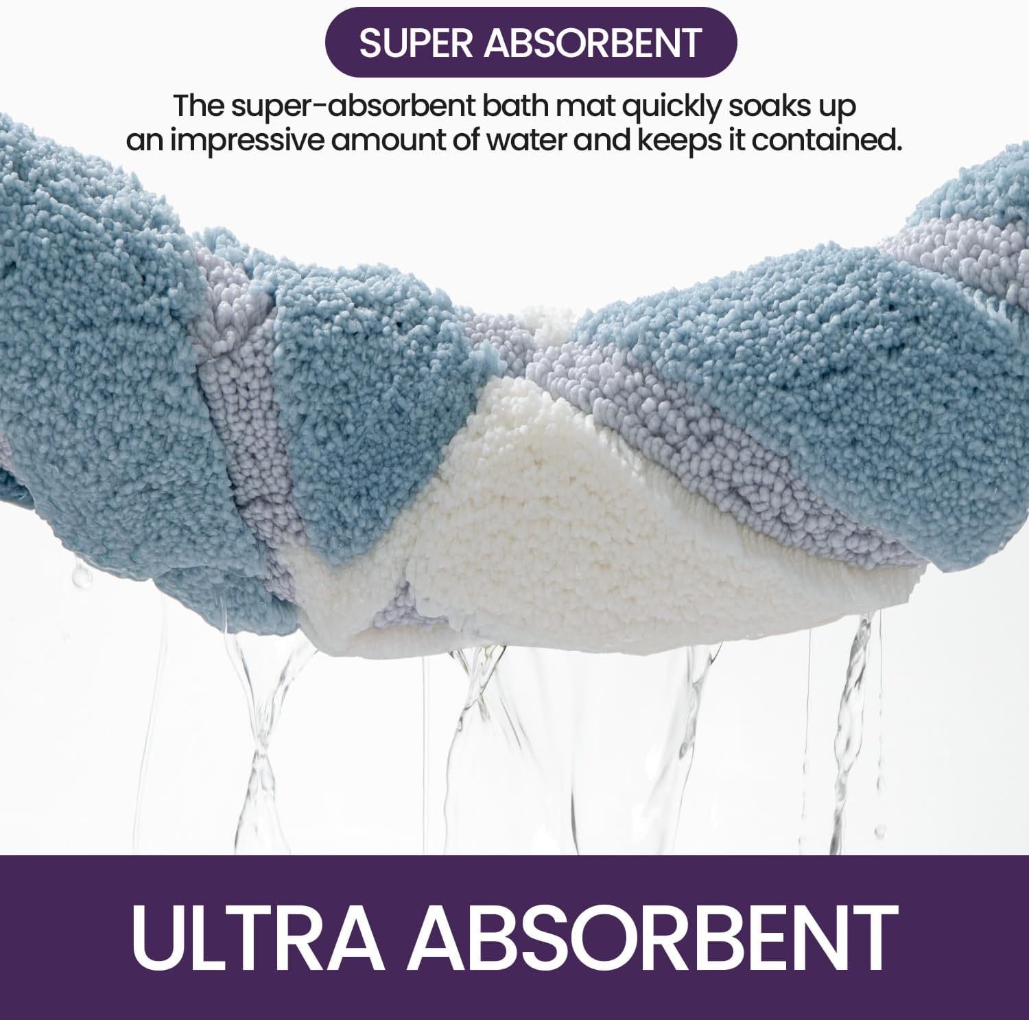 Detalle 2 de DEXI Bath Mat 60 x 110 cm: Extra Soft, Ultra-Absorbent and Non-Slip
