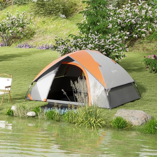 Detalle 2 de Outsunny Tienda de Campaña para 2 Personas: plegable, impermeable 3000 mm y diseño ligero