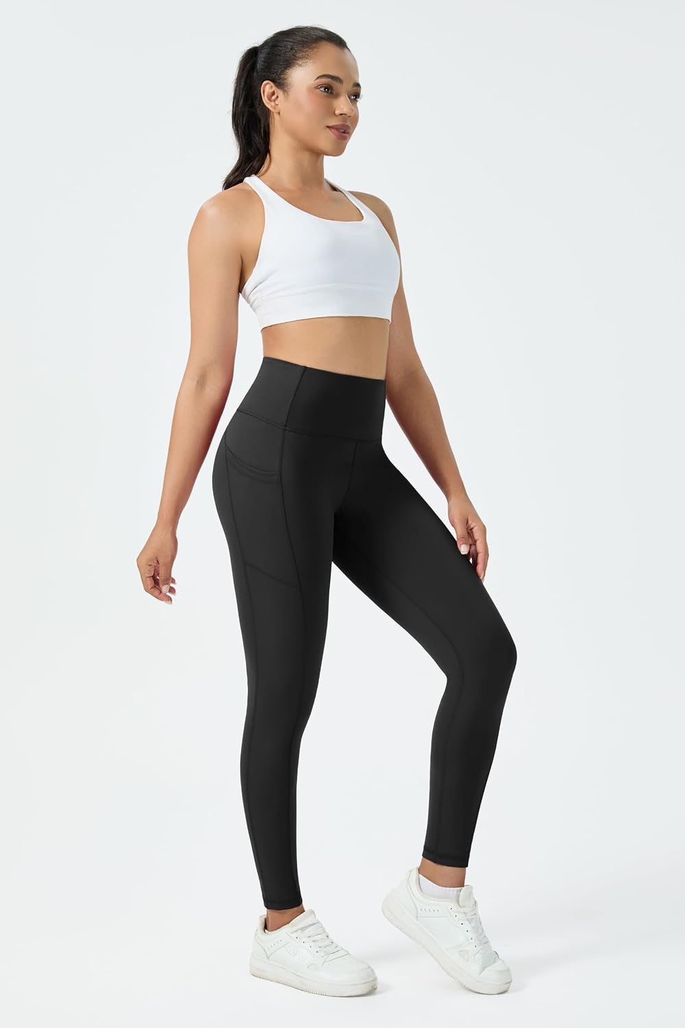 Detalle 2 de Enjoyoga Sport Leggings Damen mit Tasche – High Waist Laufhose für Gym, Yoga & Co.