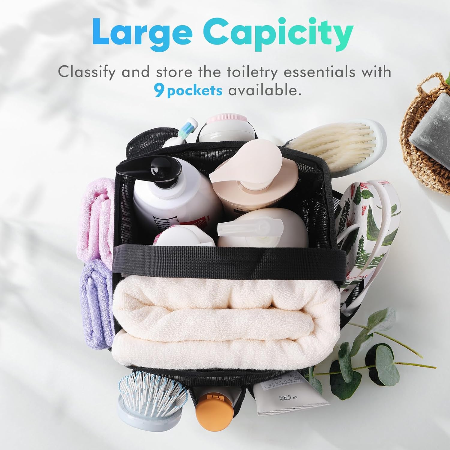 Detalle de EUDELE Mesh Shower Caddy Portable for College Dorm Essentials