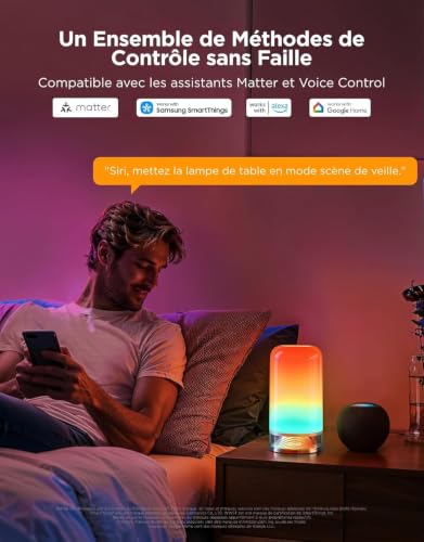 Thumbnail 4 de Govee Lampe de Chevet LED RGBICWW tactile — 500 lm, couleur ajustable 2700–6500 K, contrôle vocal et mode musique