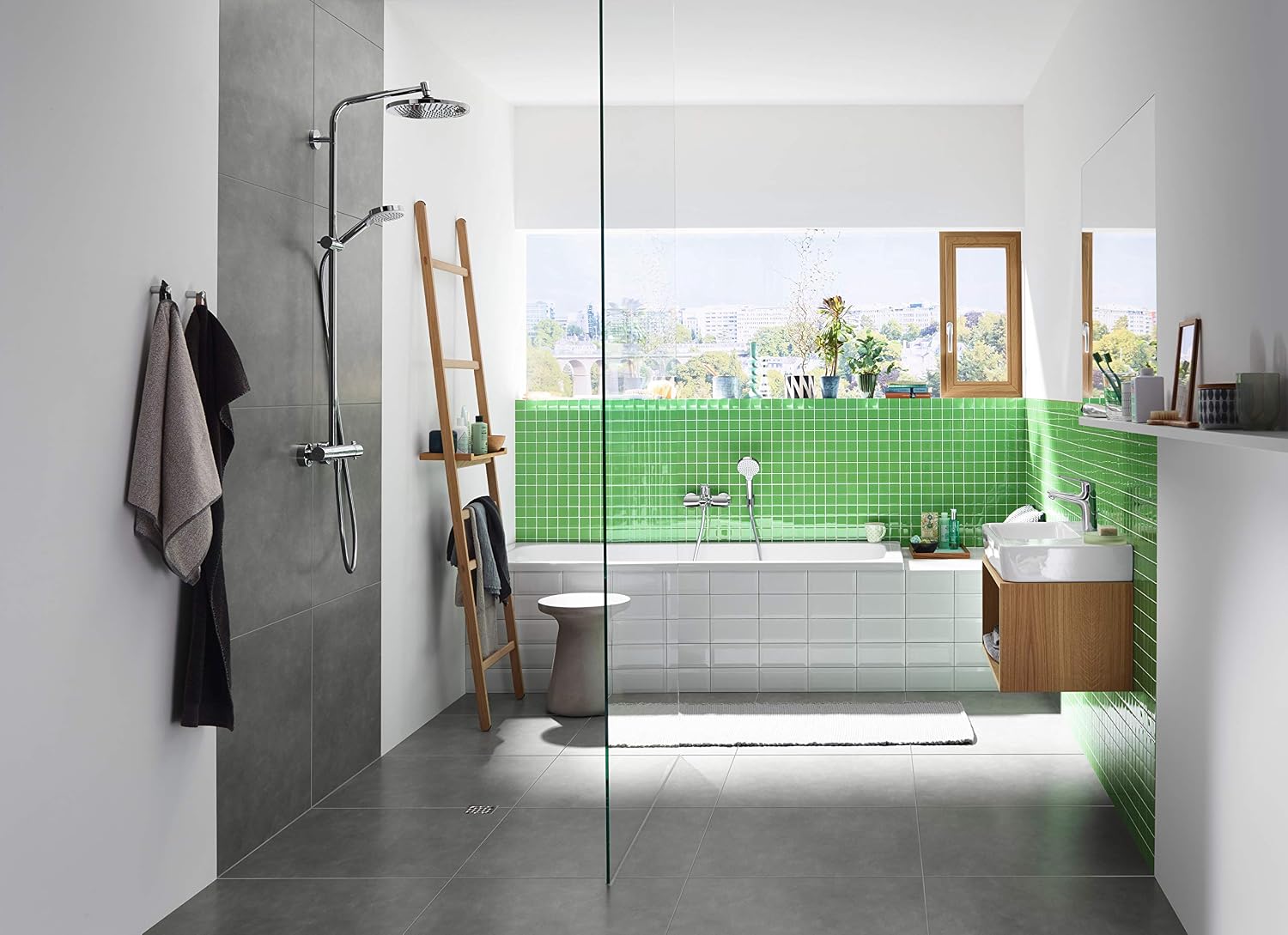 Detalle 2 de Hansgrohe Crometta S – Colonne de douche thermostatique avec pomme de tête 240 mm et douchette 100 mm