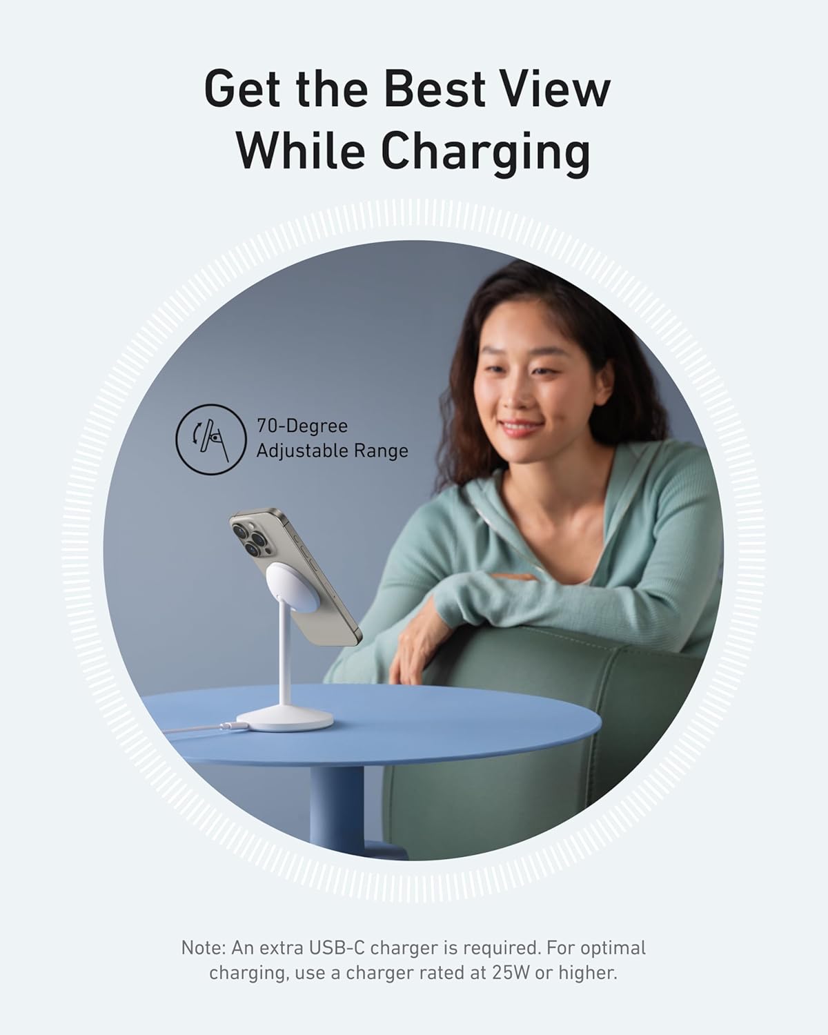 Thumbnail 5 de Anker MagGo Wireless Charger: 15W MagSafe‑Compatible Stand with 360° Rotation (No AC Adapter)