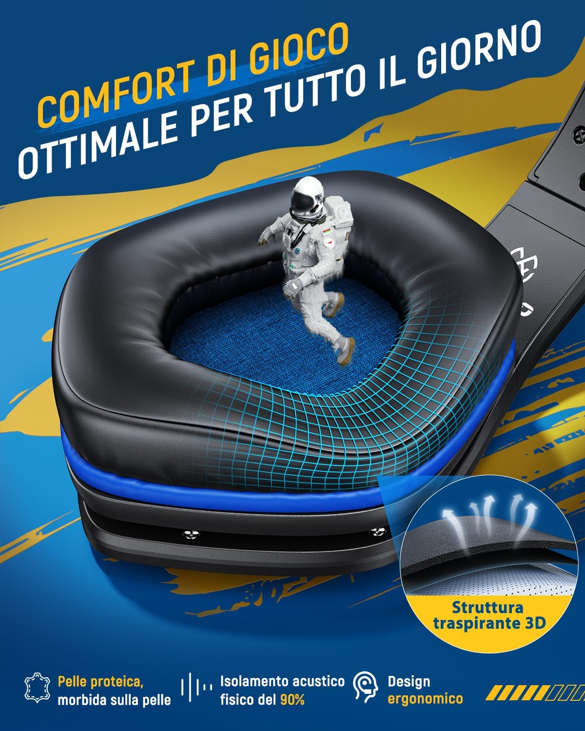 Thumbnail 4 de Tatybo Cuffie Gaming Wireless per PS5/PS4: 2.4 GHz, USB-A/USB-C e 40 ore di autonomia