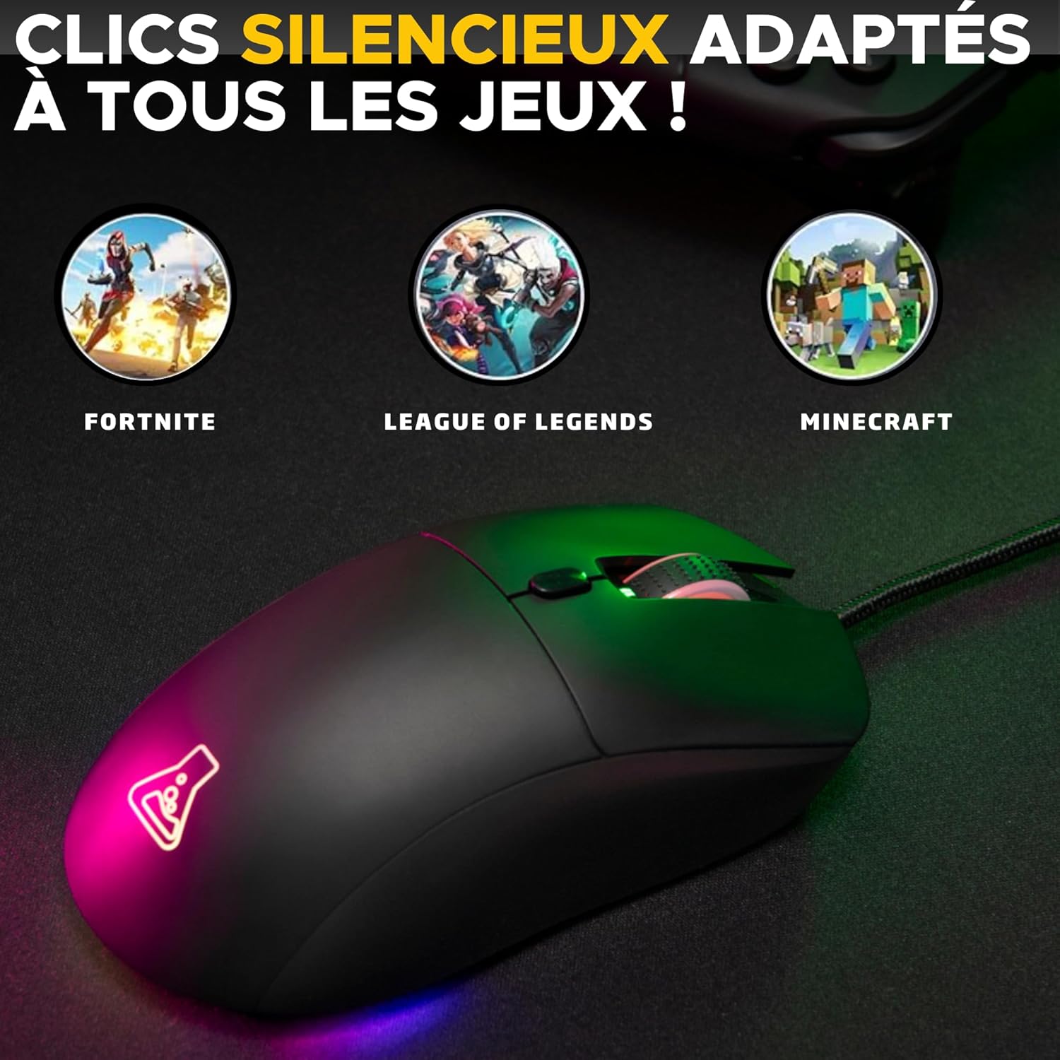 Thumbnail 5 de The G-Lab Kult Cobalt : souris gaming filaire USB jusqu’à 12 800 DPI, légère et RGB ajustable