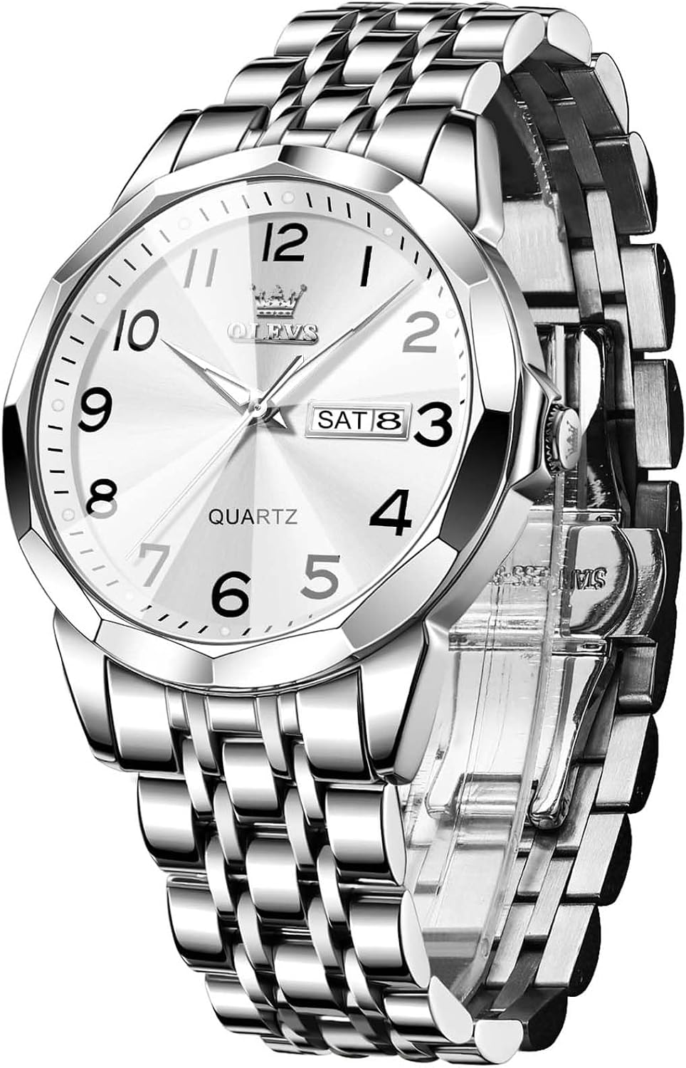 Detalle de OLEVS YKS-S-G9931+9970 Men's Stainless Steel Day-Date Quartz Watch
