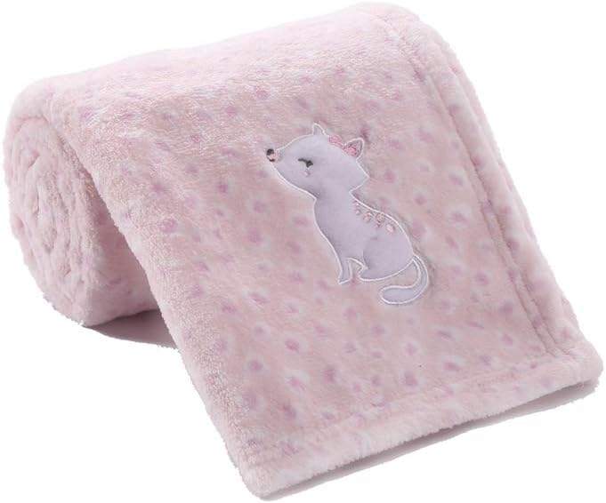 Detalle de CREVENT Soft Baby Blanket for Newborn – 75cm x 100cm Pink Cat